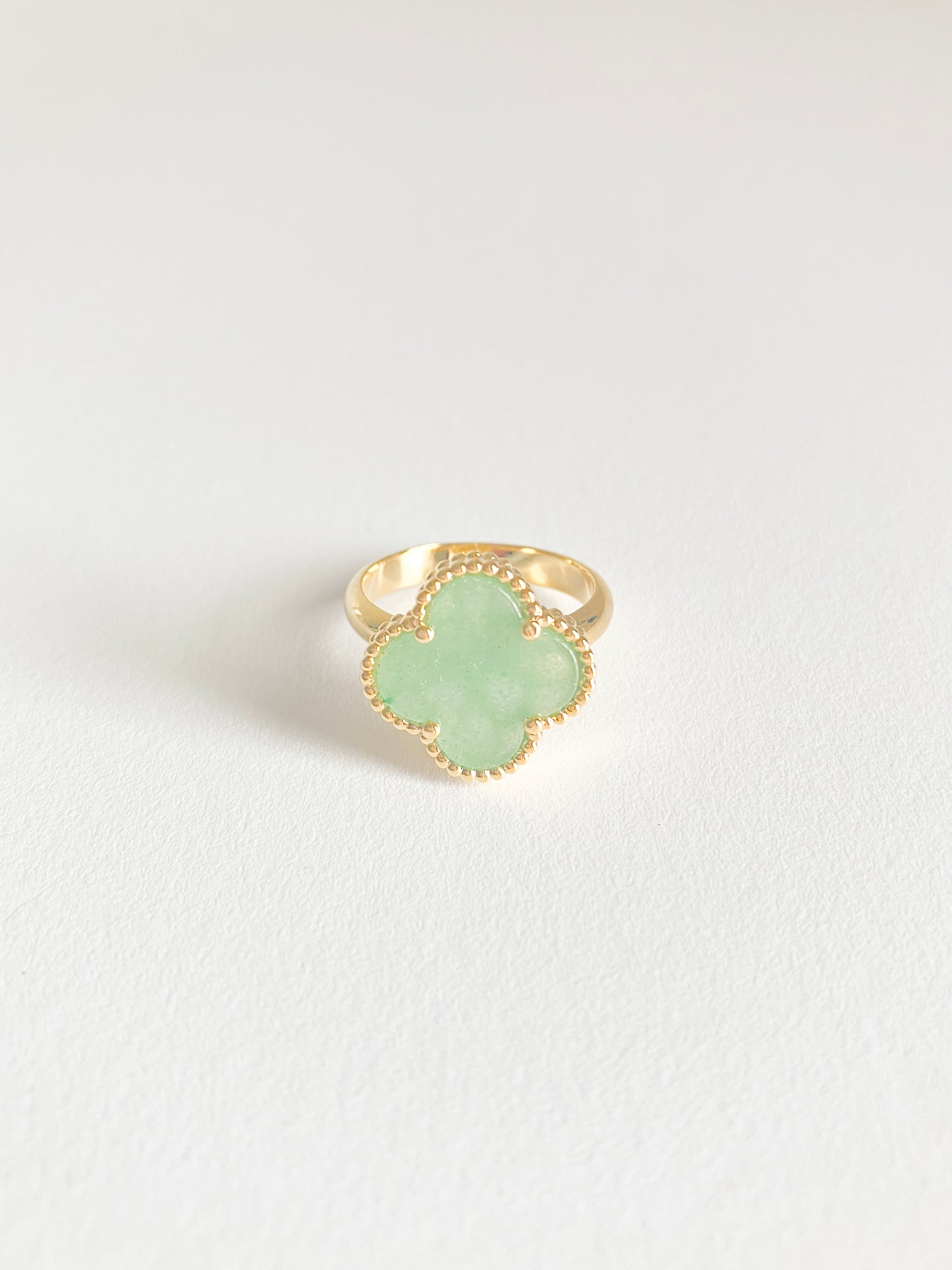 Jade Demi Quatrefoil Ring in Gold