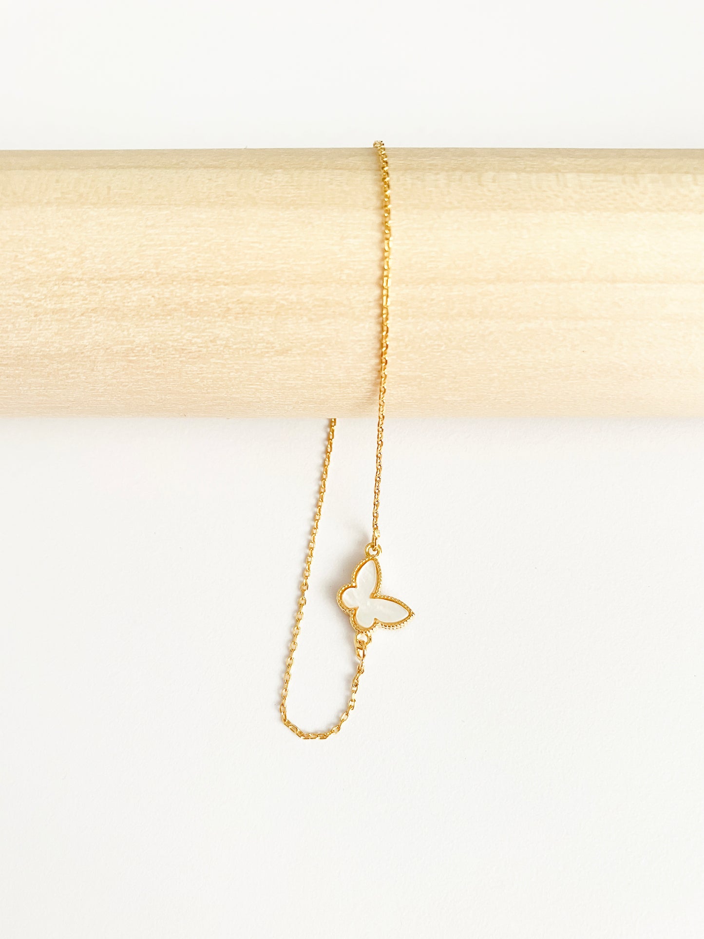 Mother of Pearl Mini Butterfly Adjustable Bracelet