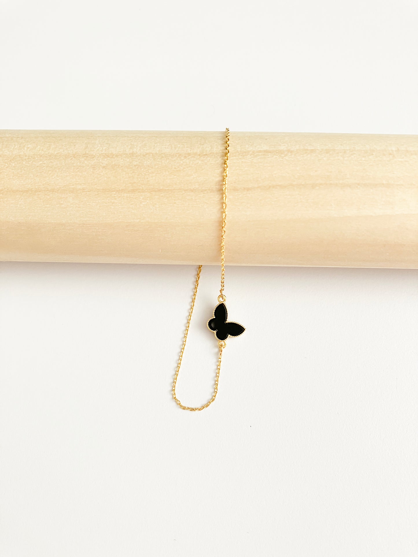 Onyx Mini Butterfly Adjustable Bracelet