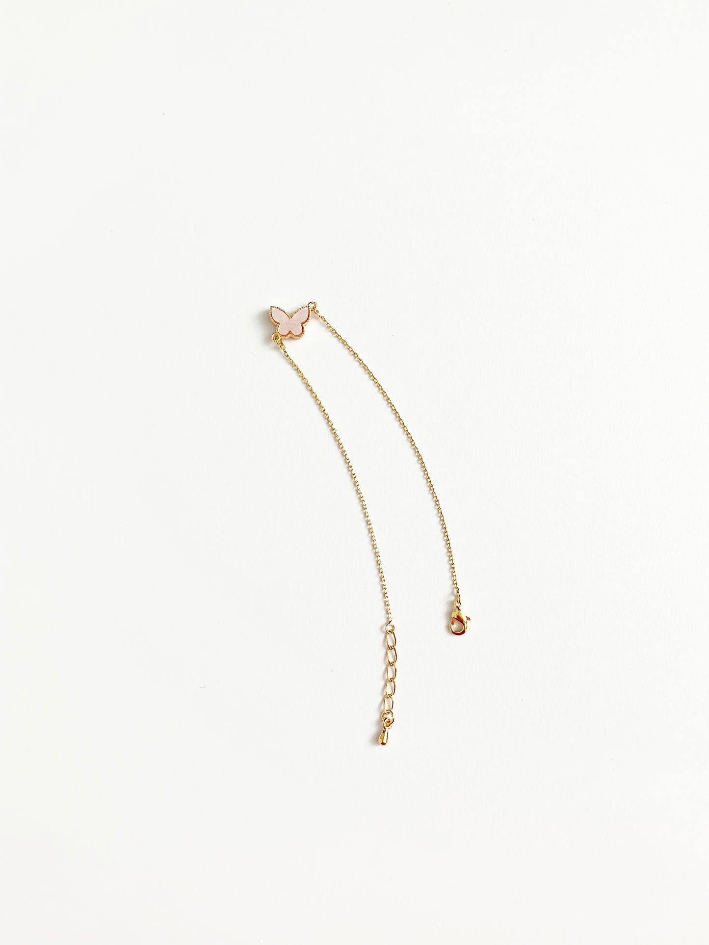 Pink Mother of Pearl Mini Butterfly Adjustable Bracelet