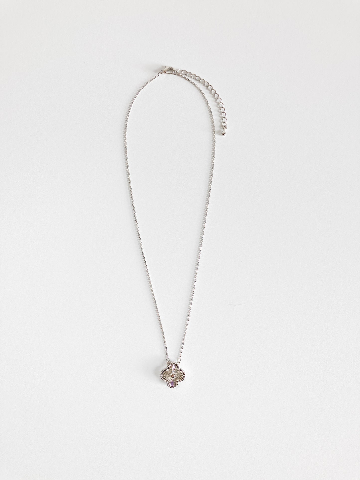 Radiant Demi Quatrefoil Pendant in Silver