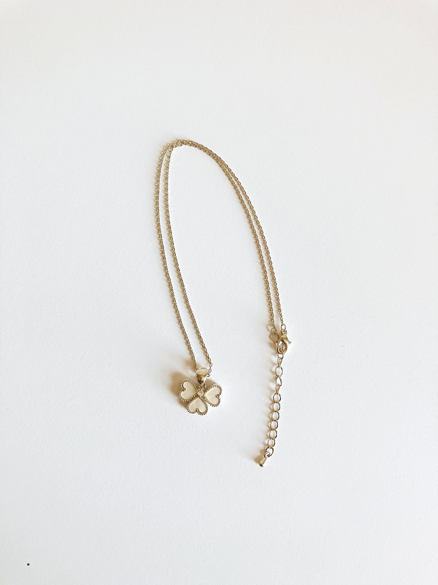 Clover of Hearts in Mother of Pearl and Cubic Zirconium Set in Silver