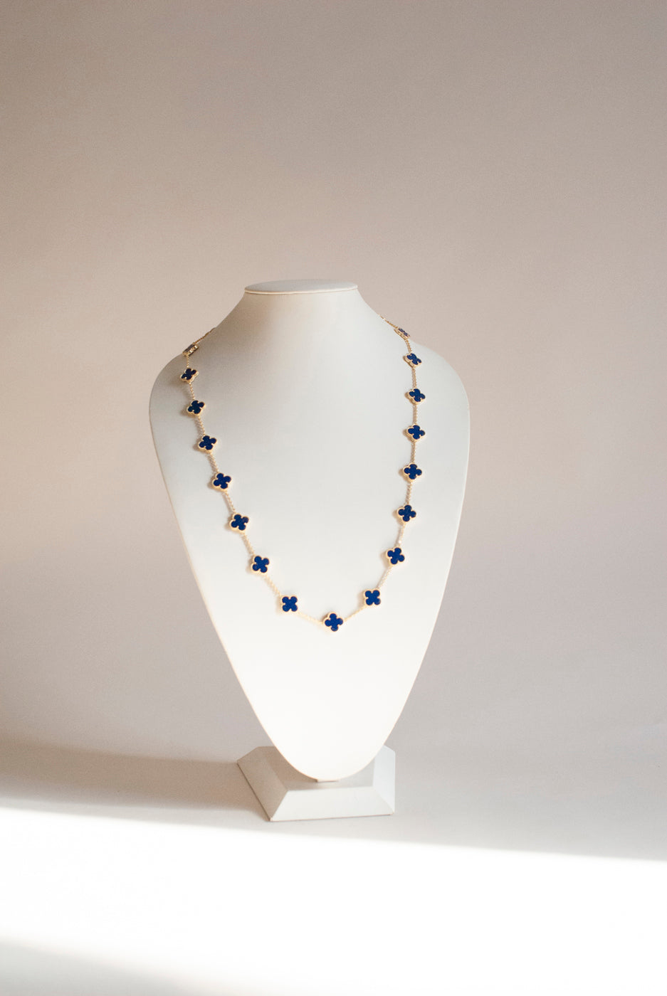 Lapis Lazuli Quatrefoil Gold Plated Necklace