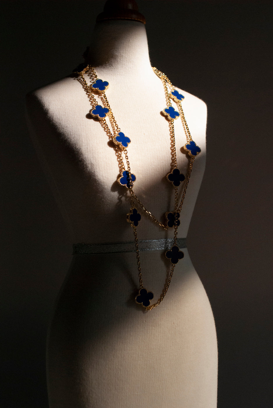 Lapis Lazuli Quatrefoil Gold Plated Necklace