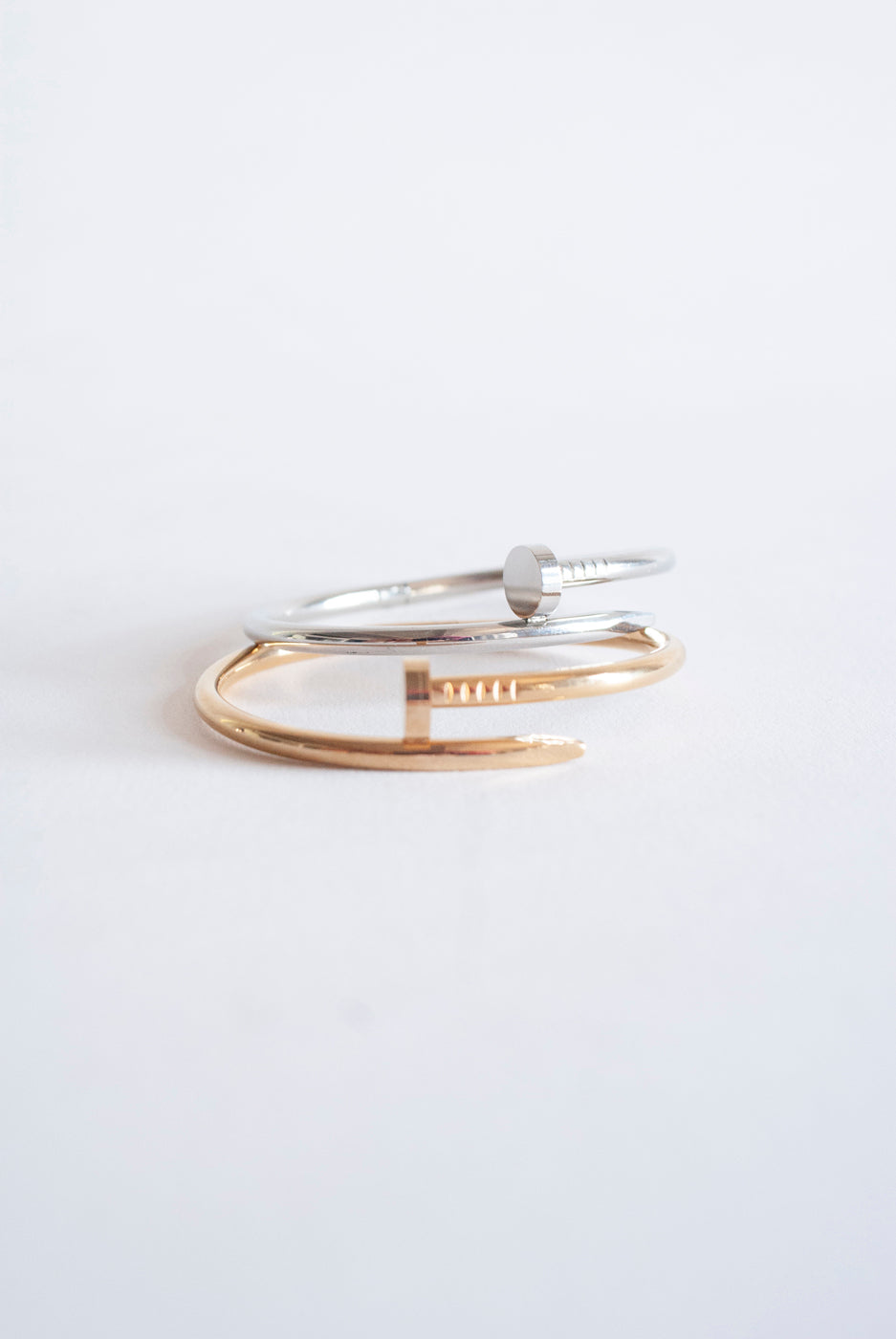 Twisted Nail Gold Bangle