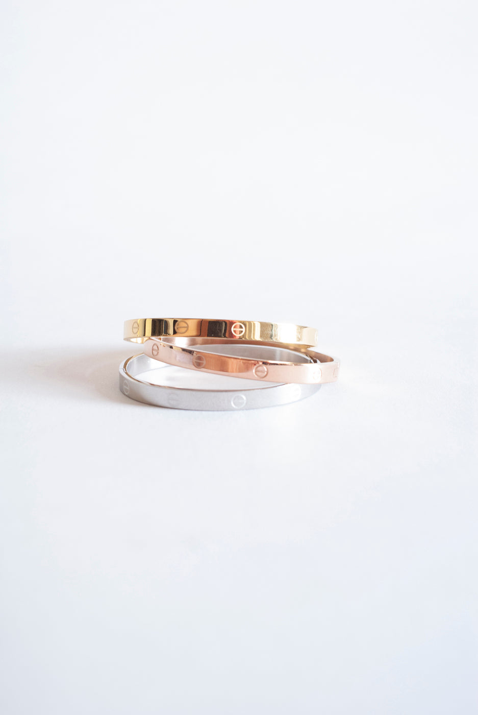 Screw Head Pattern Silver Bangle