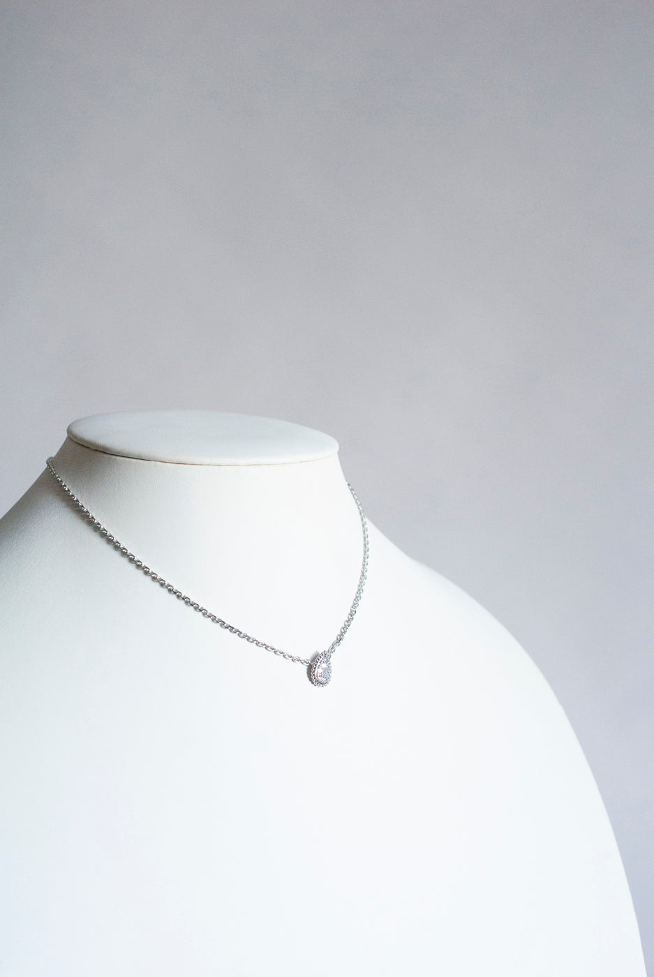 Silver Cubic Zirconia Teardrop Pendant