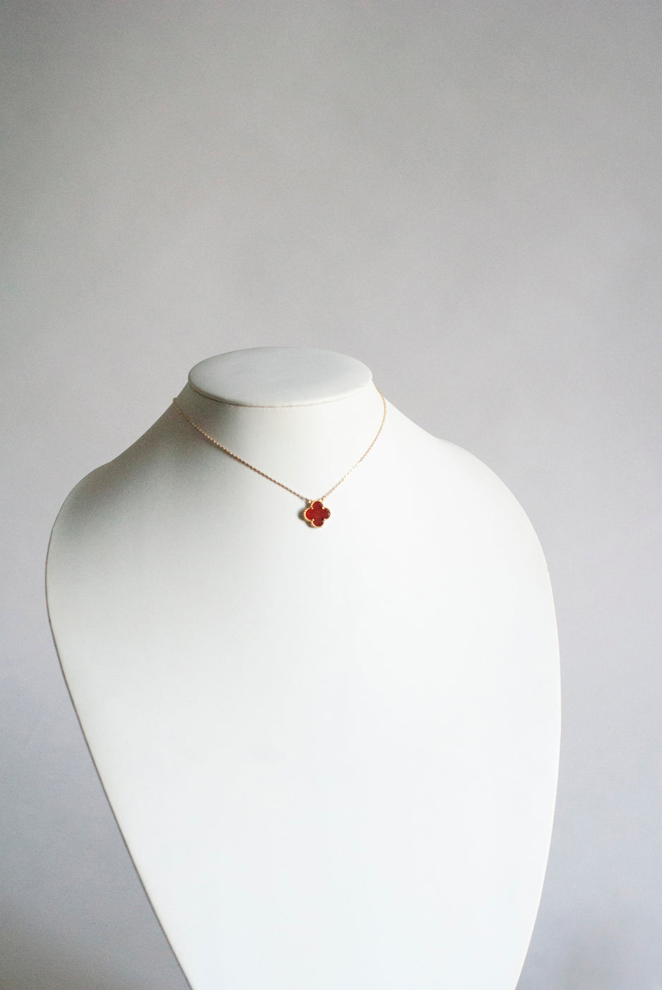 Adjustable Demi Carnelian Quatrefoil Motif Pendant