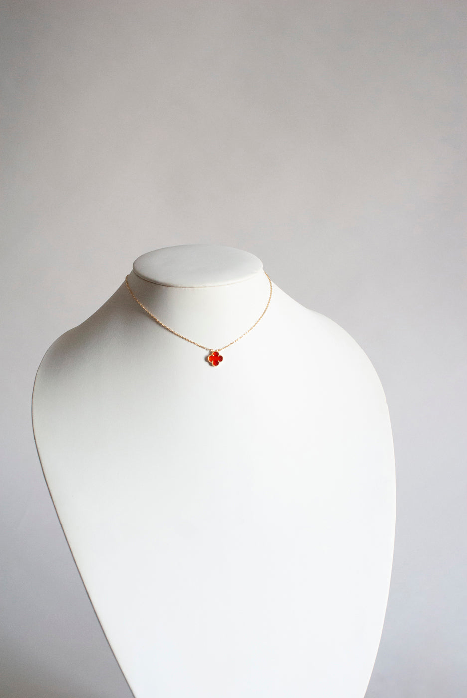 Adjustable Small Carnelian Quatrefoil Motif Pendant