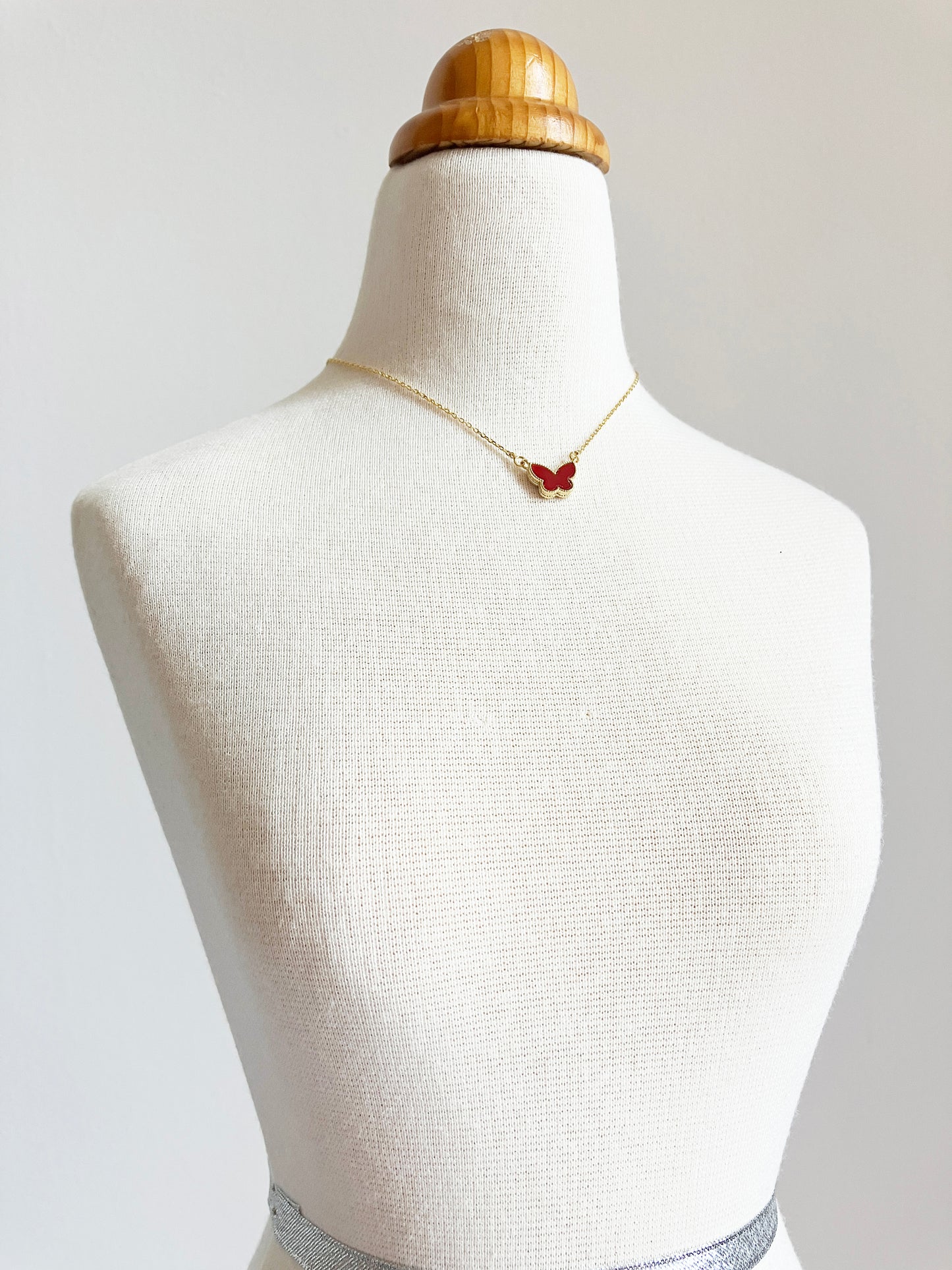 Carnelian Mini Butterfly Adjustable Necklace