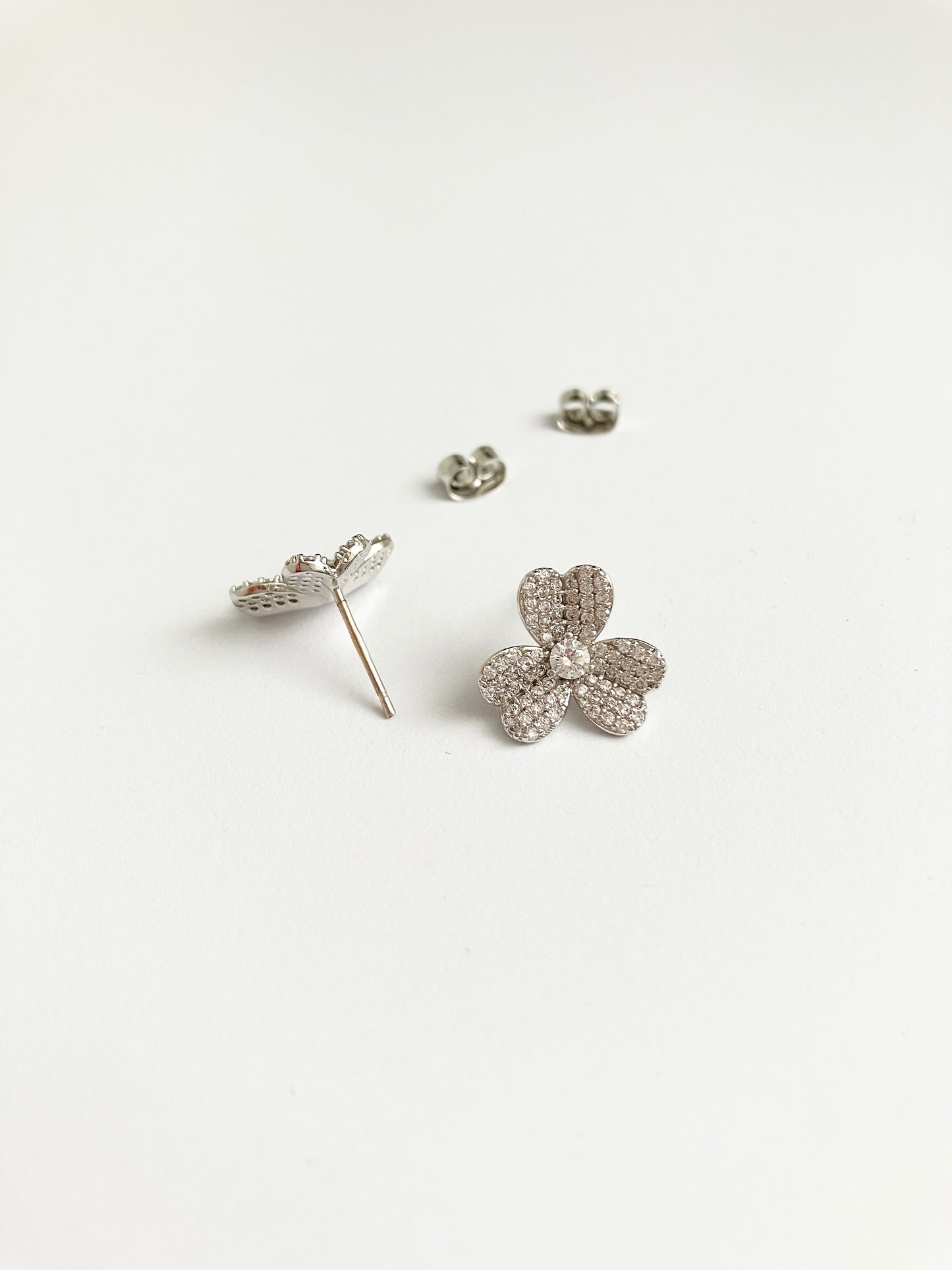 Clover Earrings in Silver and Cubic Zirconium