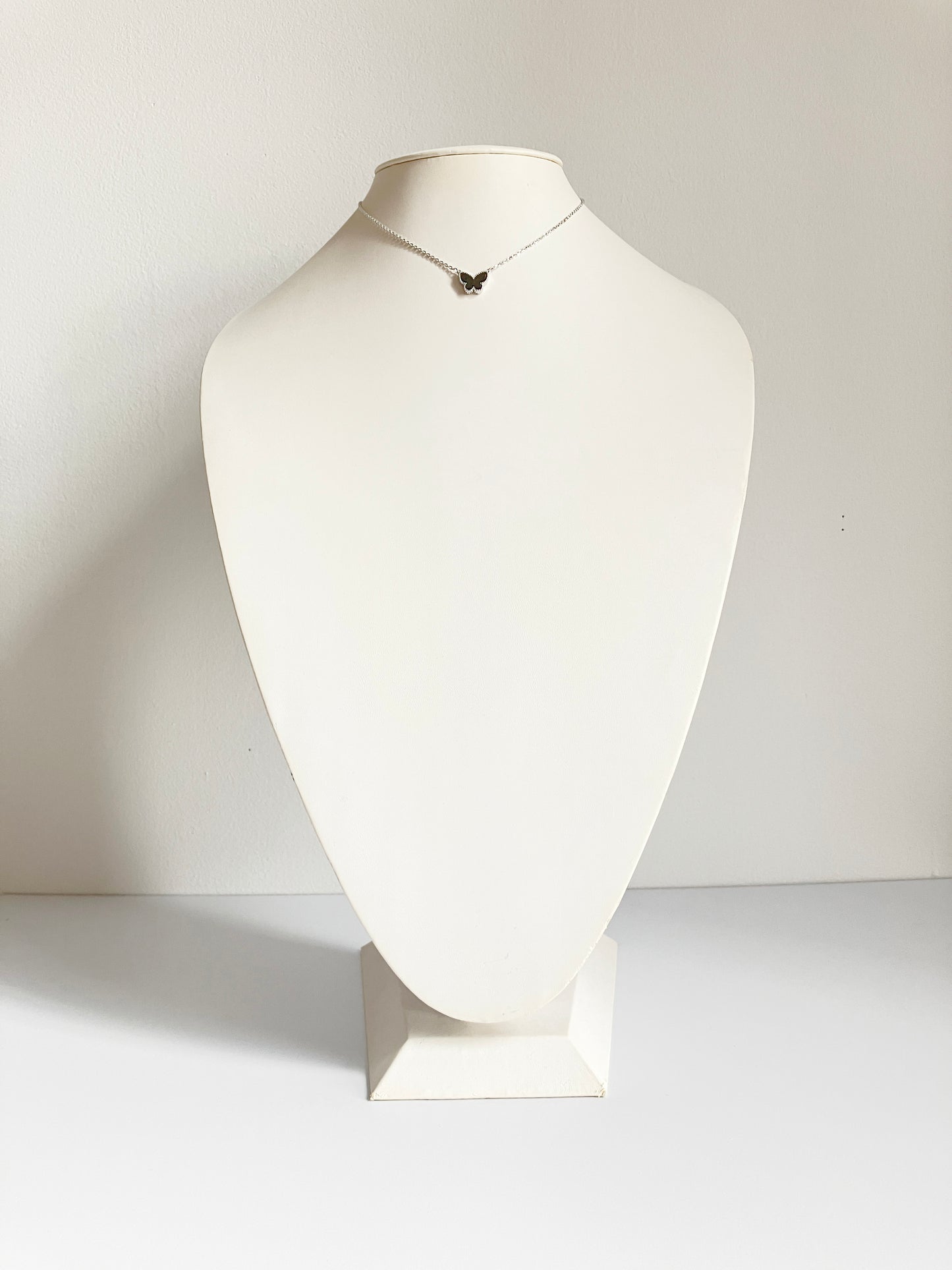 Adjustable Demi Gray Mother of Pearl Butterfly Motif Pendant