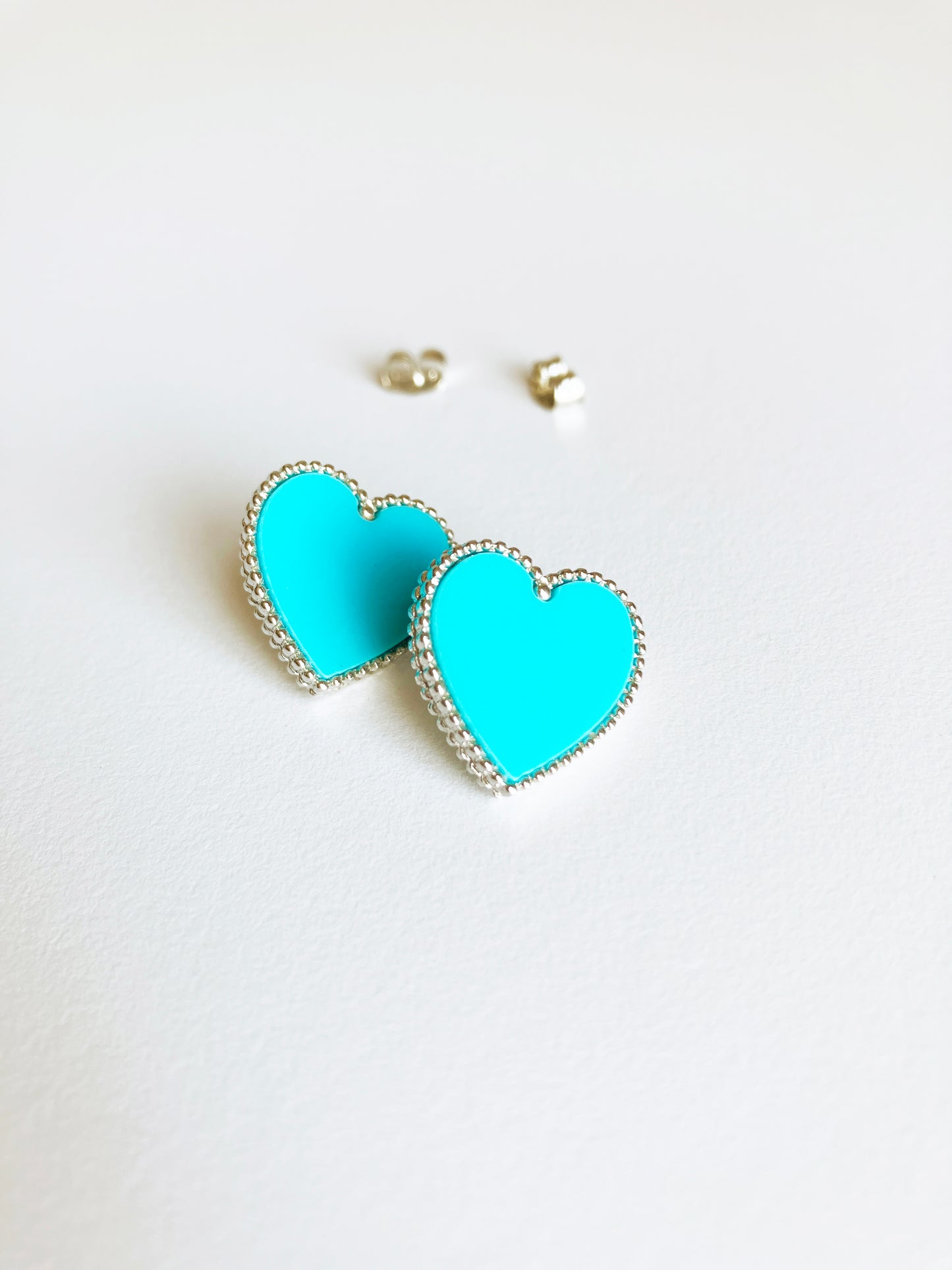 Turquoise Heart Earrings in Silver