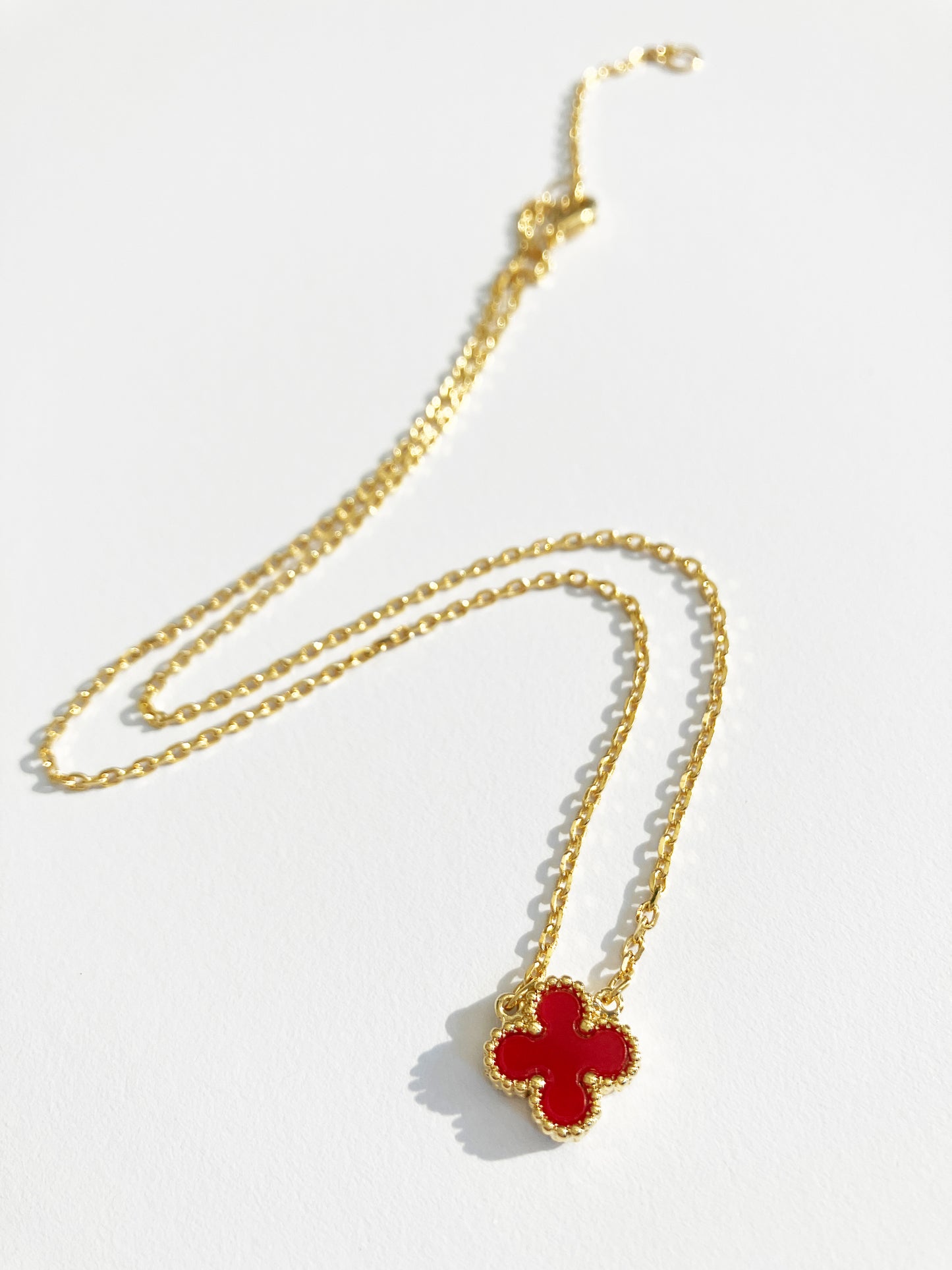 Adjustable Bijou Carnelian Quatrefoil Motif Pendant