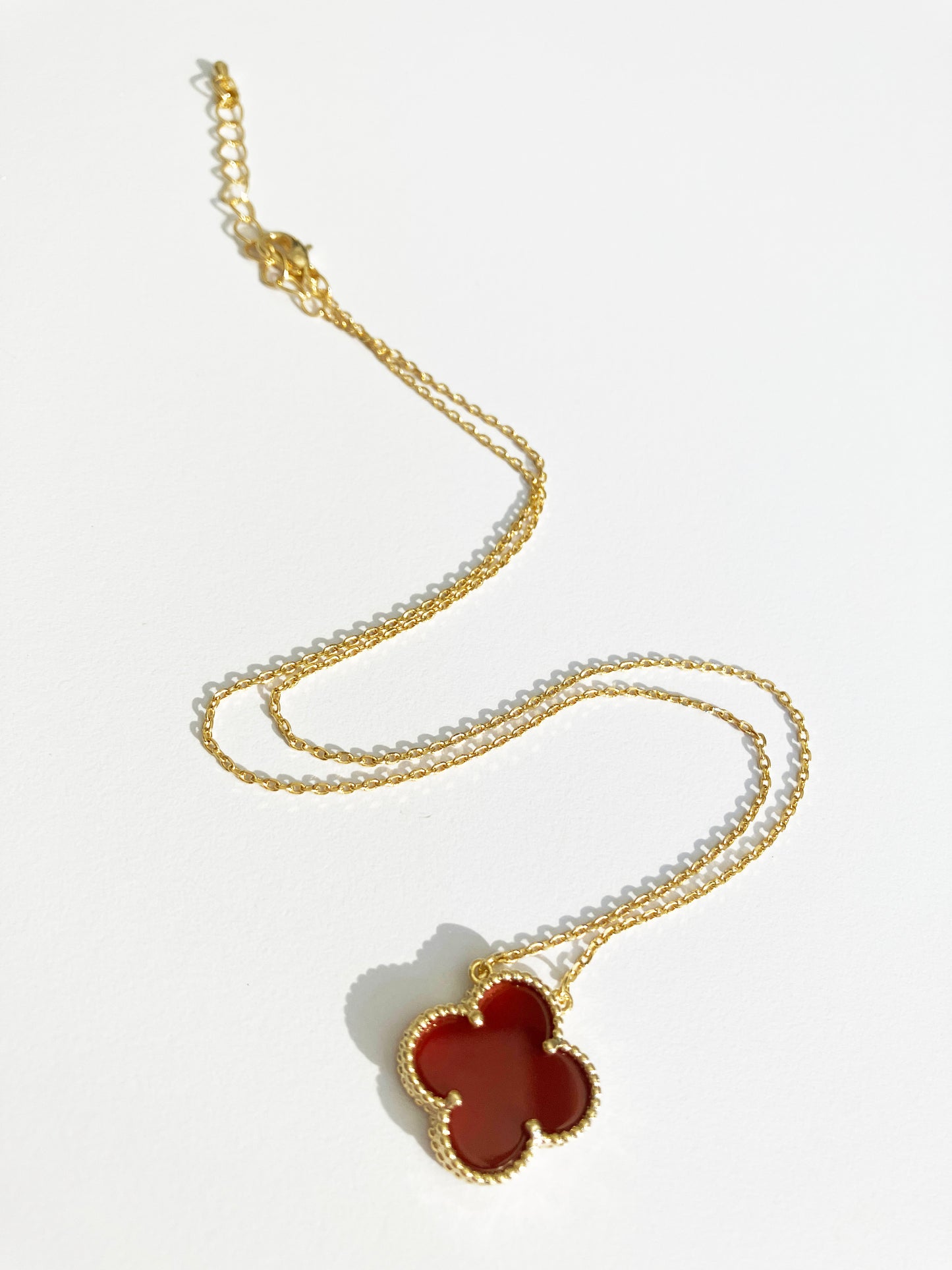 Adjustable Carnelian Quatrefoil Motif Pendant
