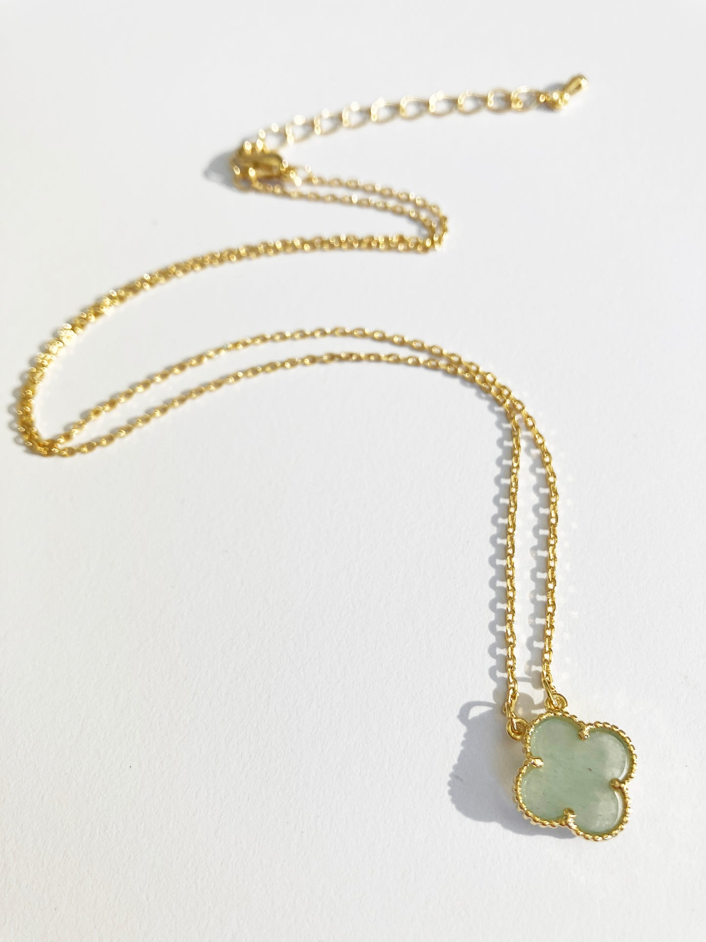 Adjustable Small Jade Quatrefoil Motif Pendant