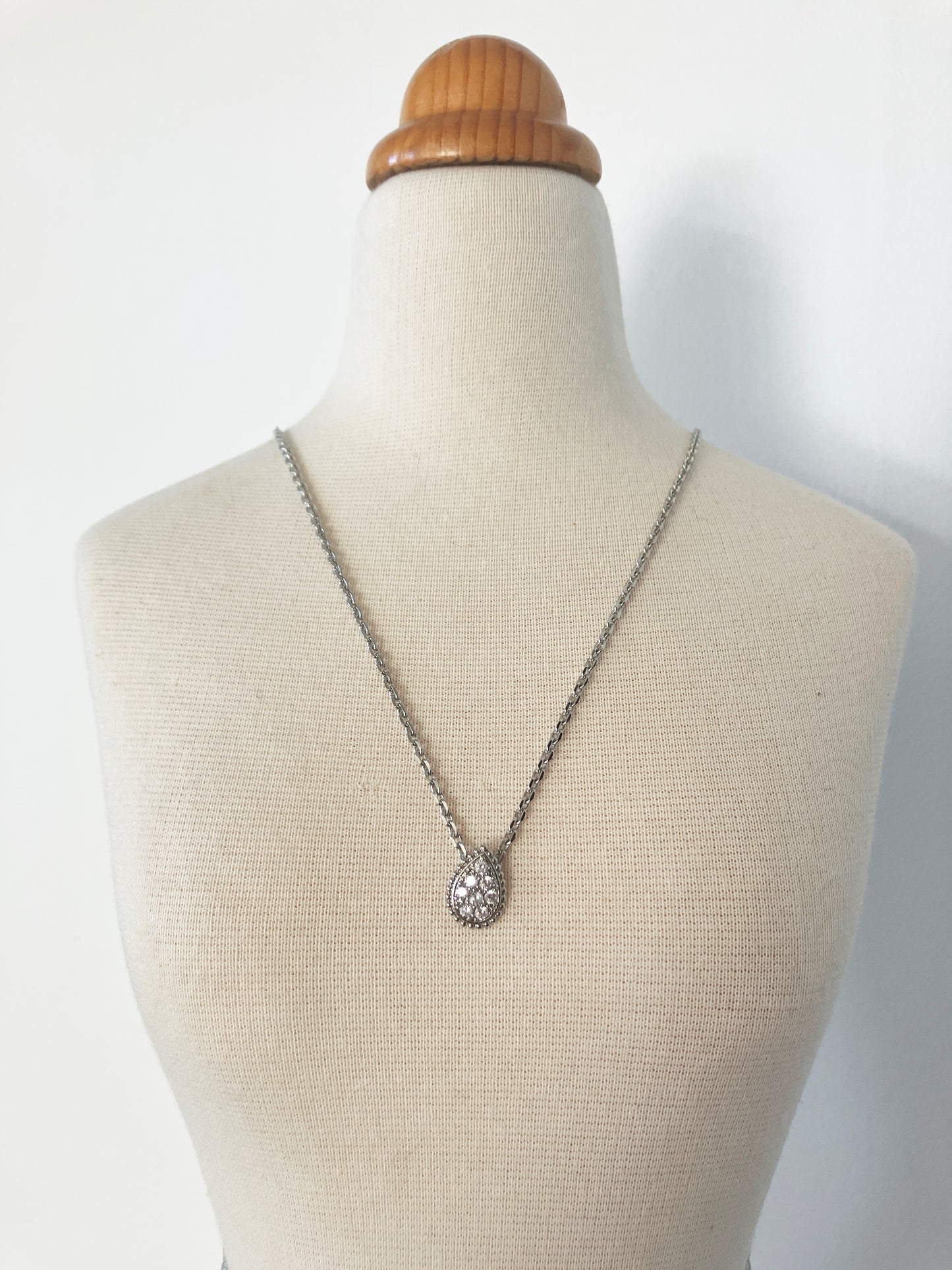 Silver Cubic Zirconia Teardrop Pendant