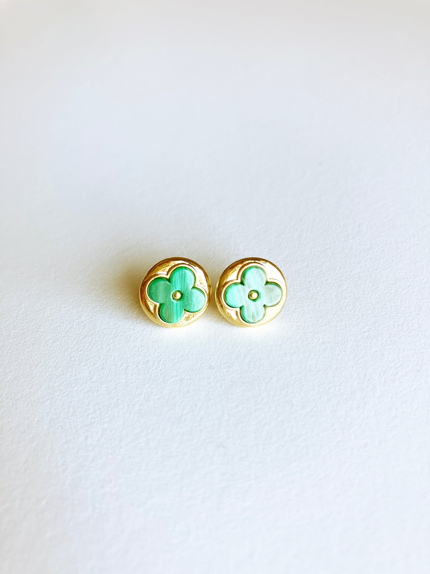 Malachite Moonflower Earrings