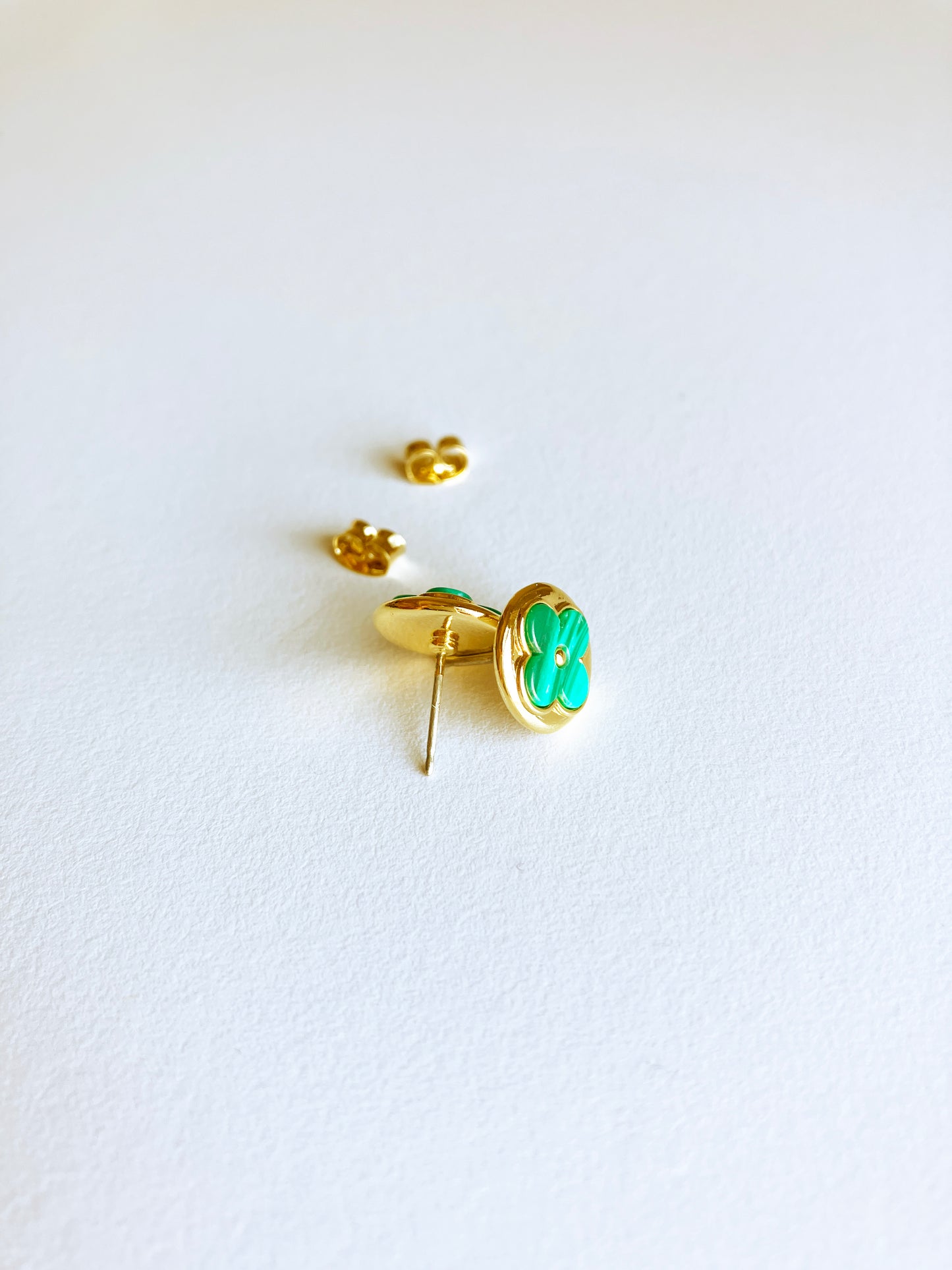 Malachite Moonflower Earrings