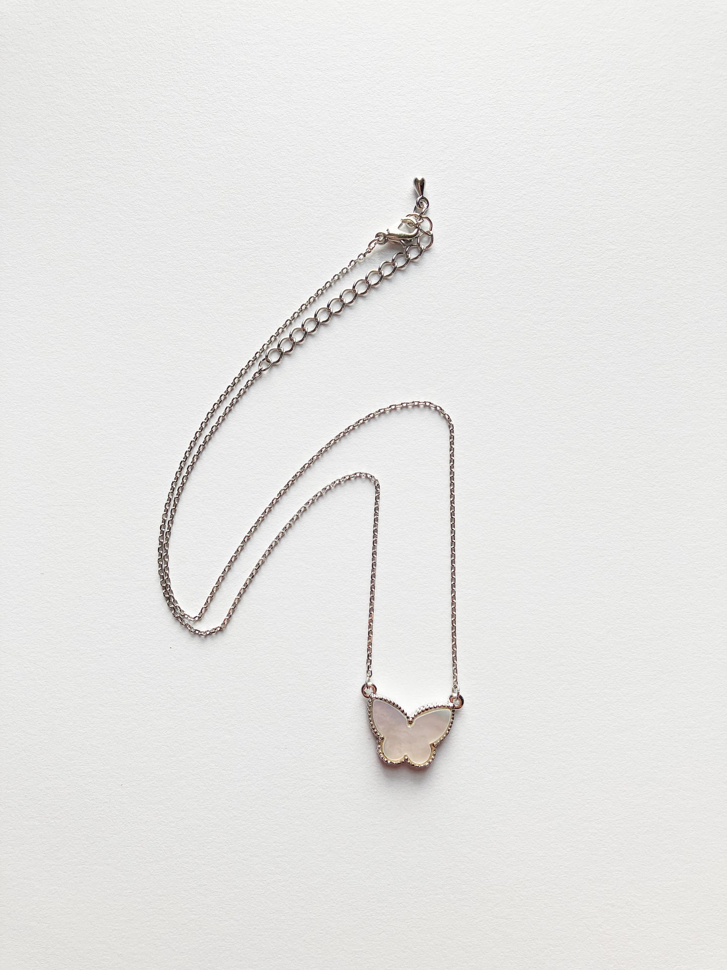 Adjustable Mother of Pearl Butterfly Motif Pendant