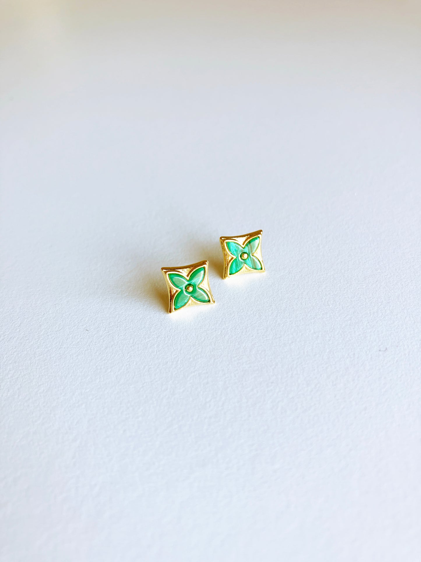Malachite Starflower Earrings