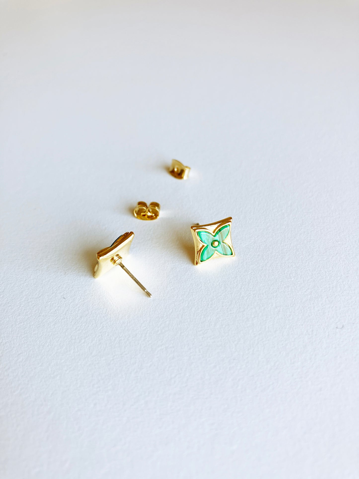 Malachite Starflower Earrings