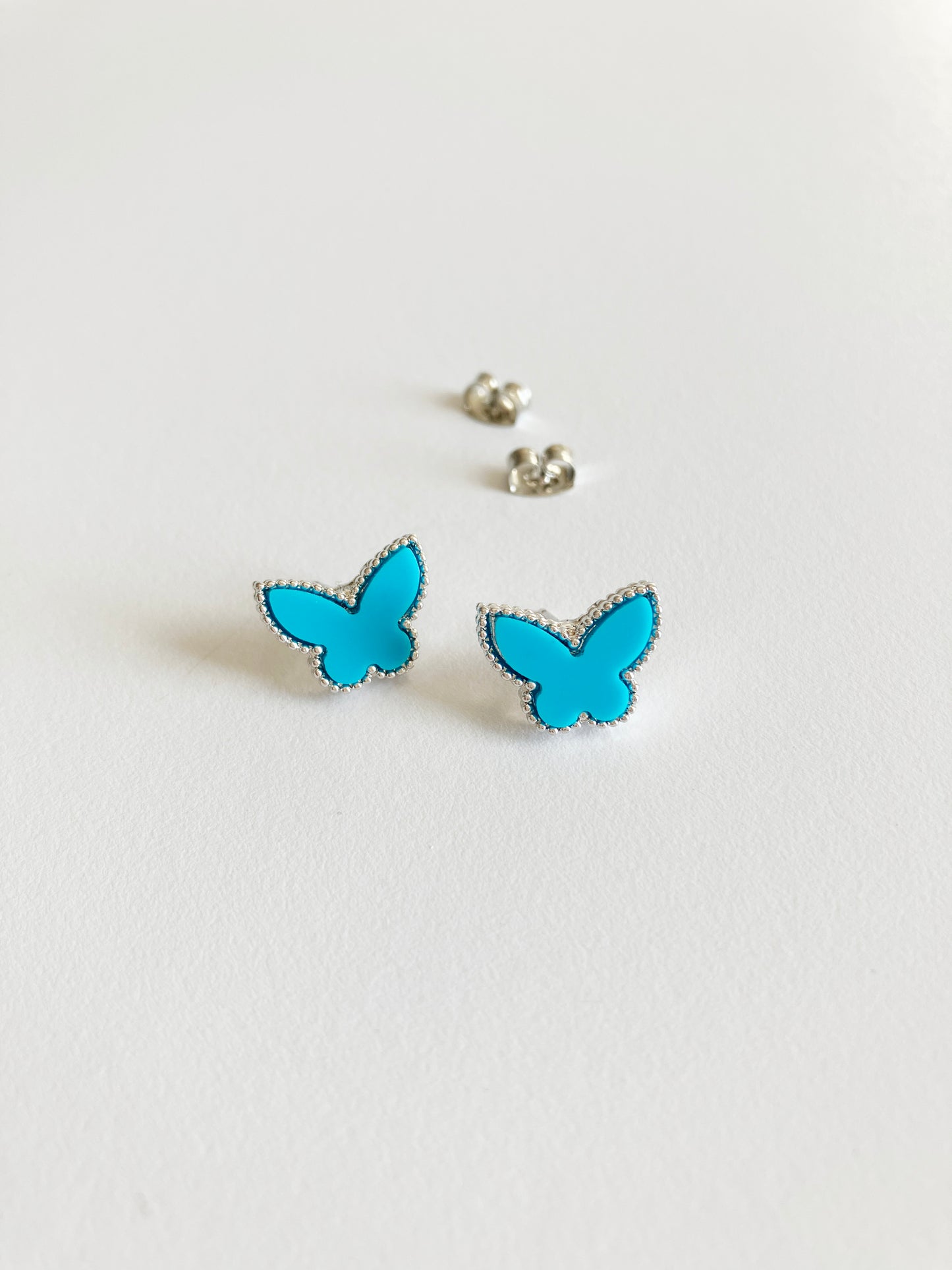 Turquoise Butterfly Earrings in Silver