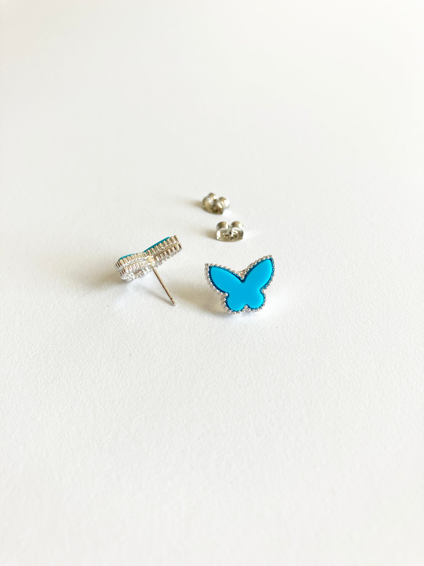 Turquoise Butterfly Earrings in Silver