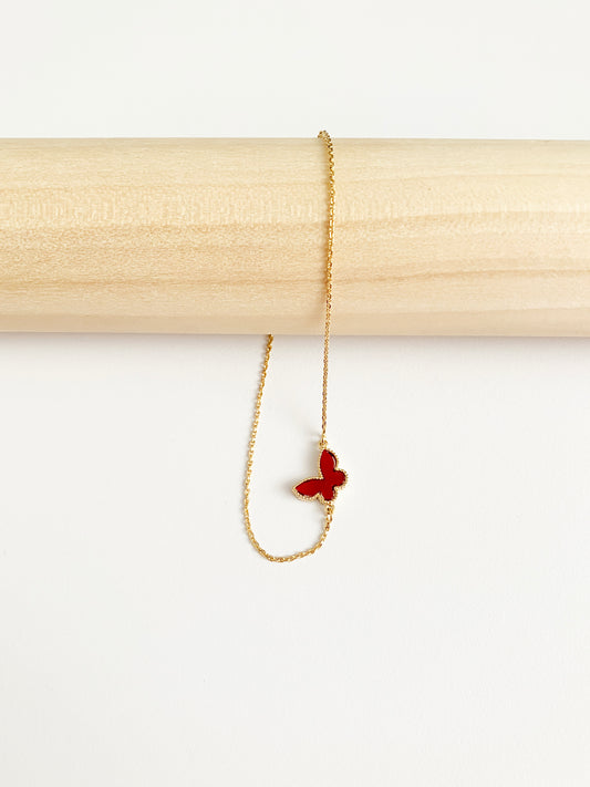 Carnelian Mini Butterfly Adjustable Bracelet