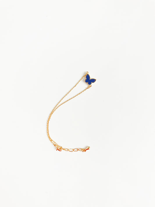 Diamond Small Lapis Butterfly Bracelet