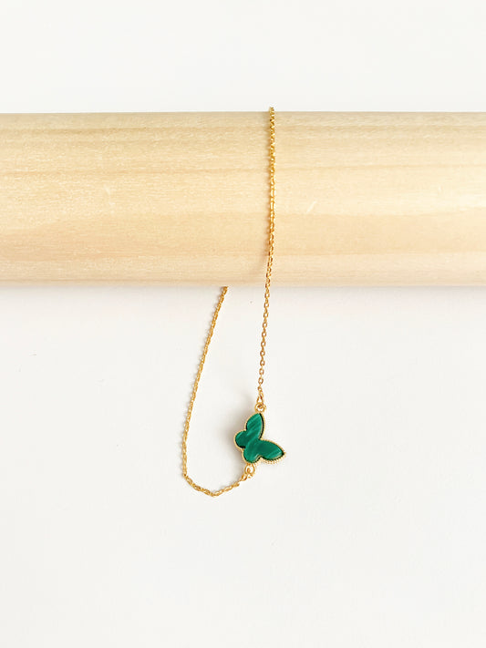 Malachite Mini Butterfly Adjustable Bracelet