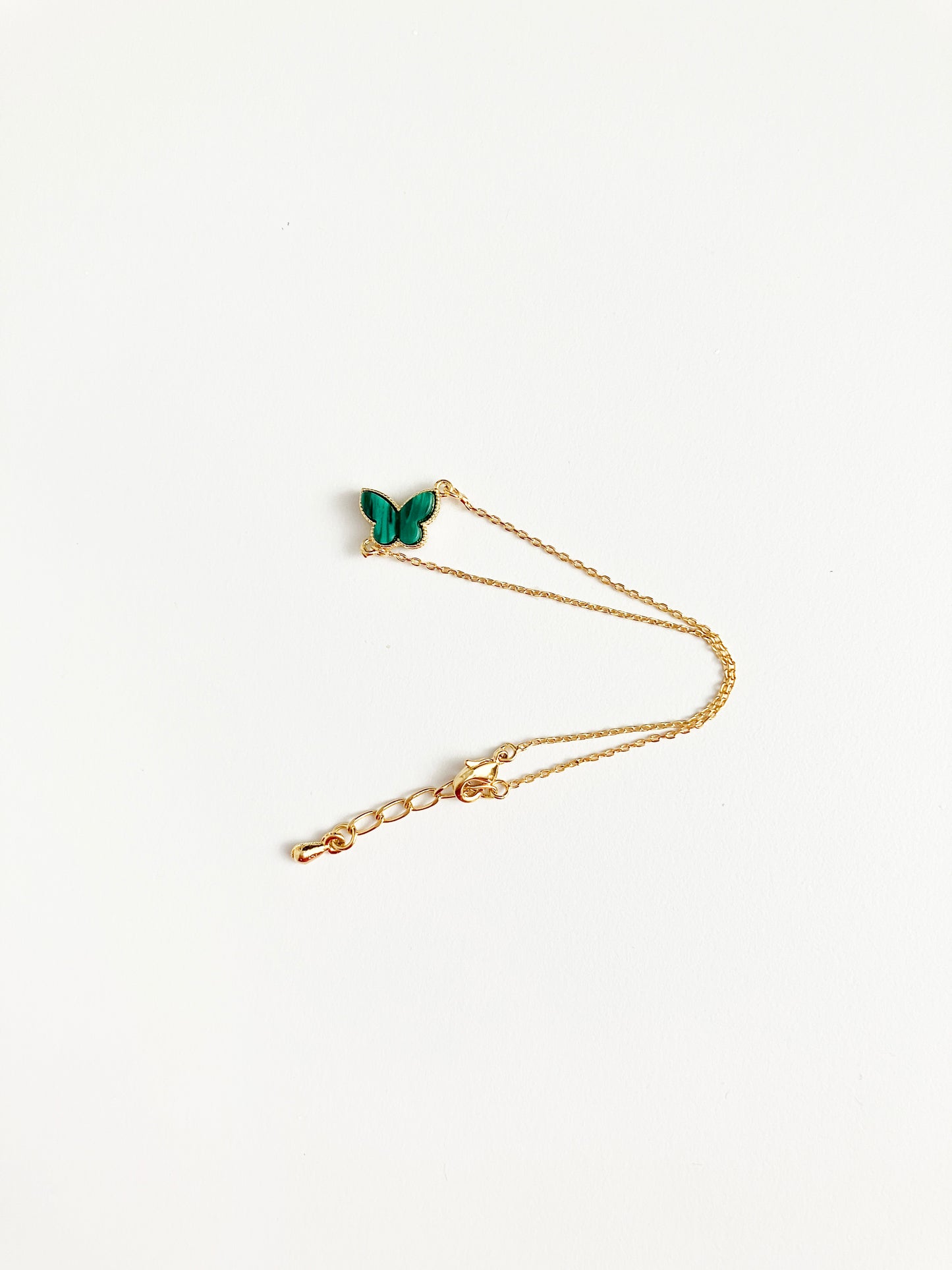 Malachite Mini Butterfly Adjustable Bracelet