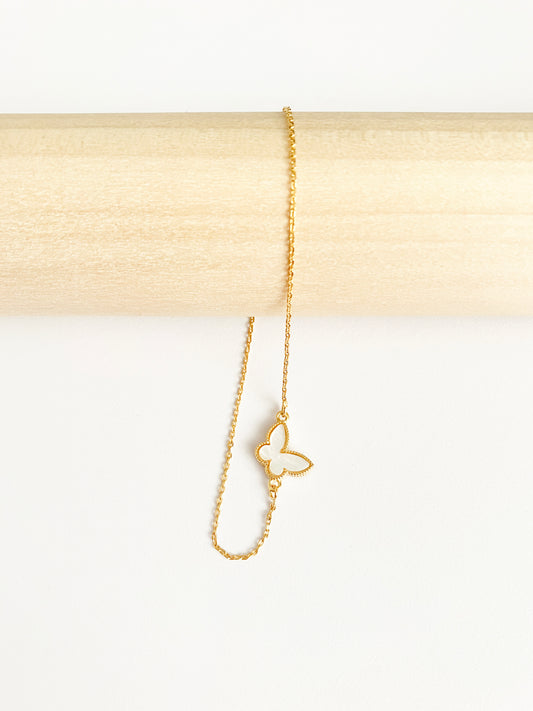 Mother of Pearl Mini Butterfly Adjustable Bracelet