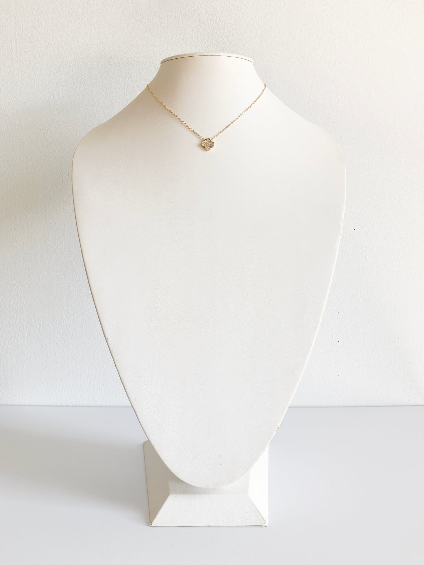 Cubic Zirconia Small Quatrefoil Pendant in Gold
