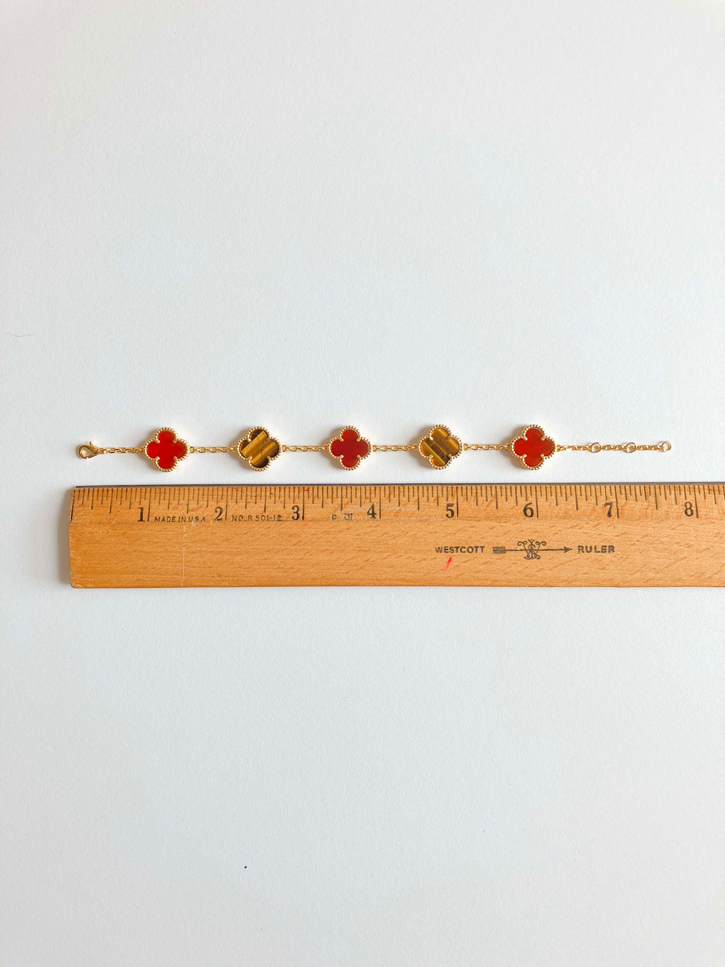 Carnelian and Tiger Eye Bracelet in Gold