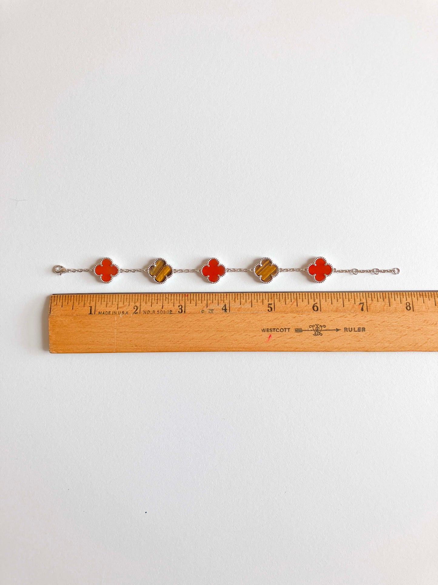 Carnelian and Tiger Eye Bracelet in Silver