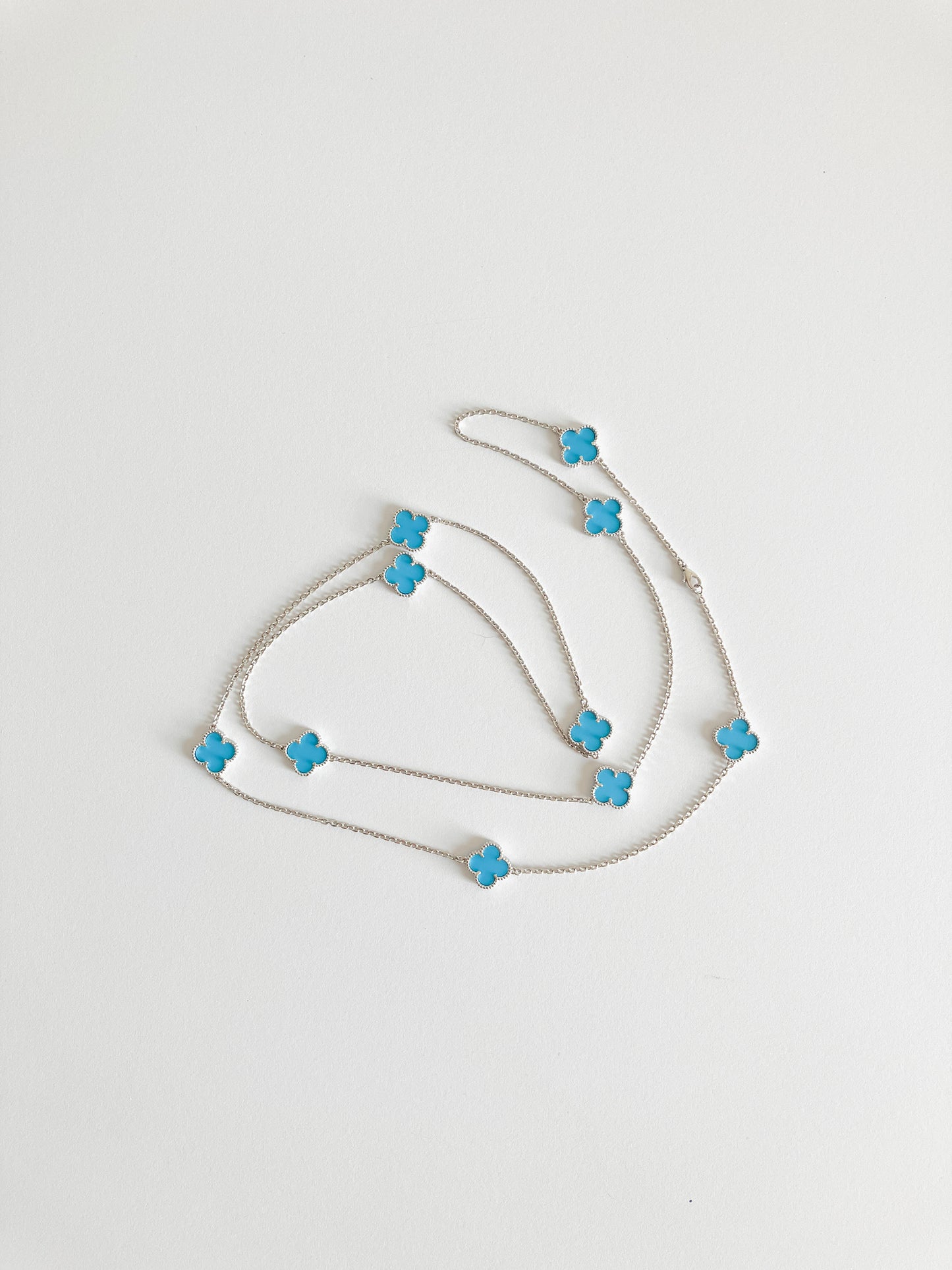 Carnelian Quatrefoil Rope Necklace in Silver