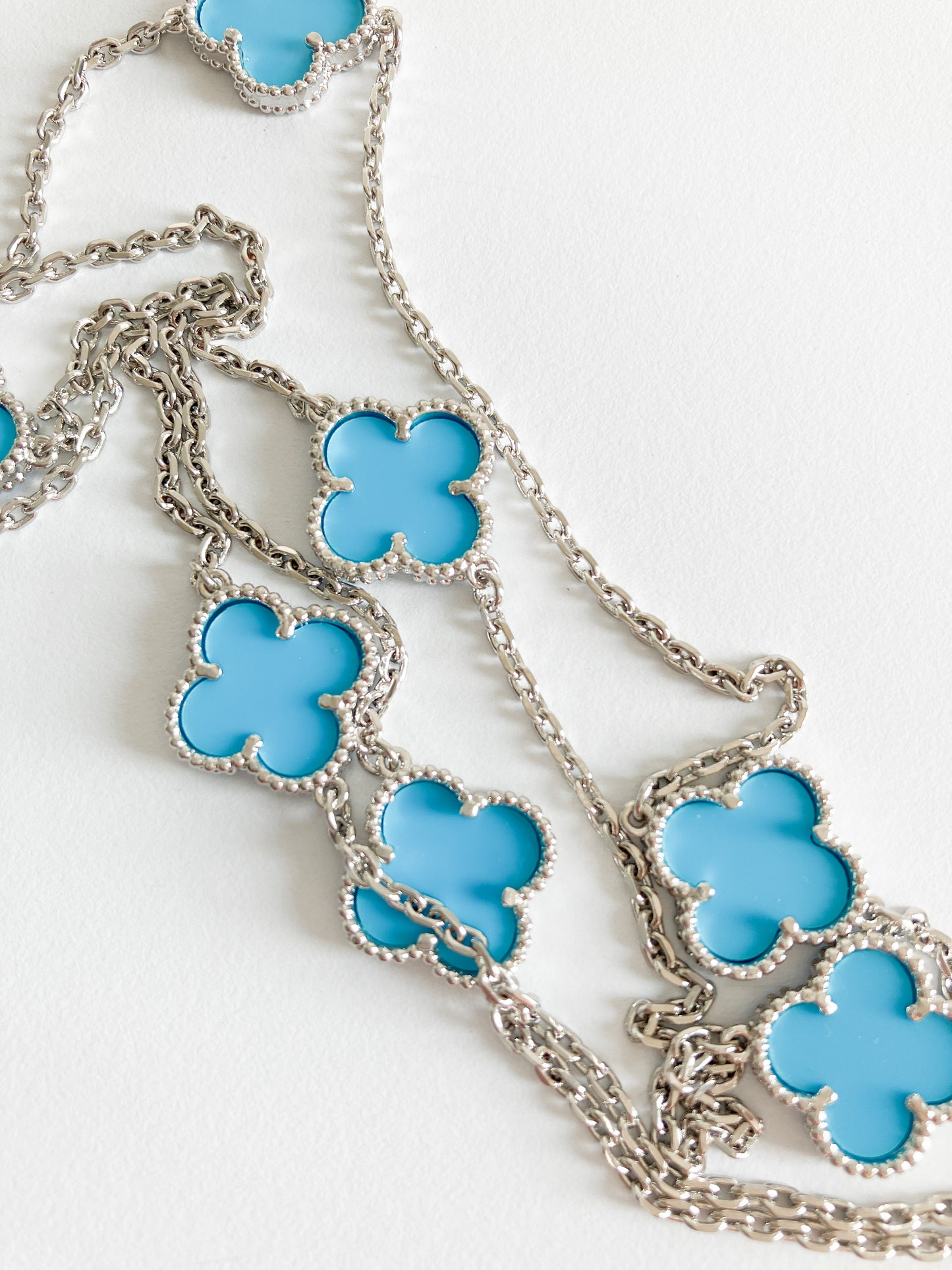 Carnelian Quatrefoil Rope Necklace in Silver