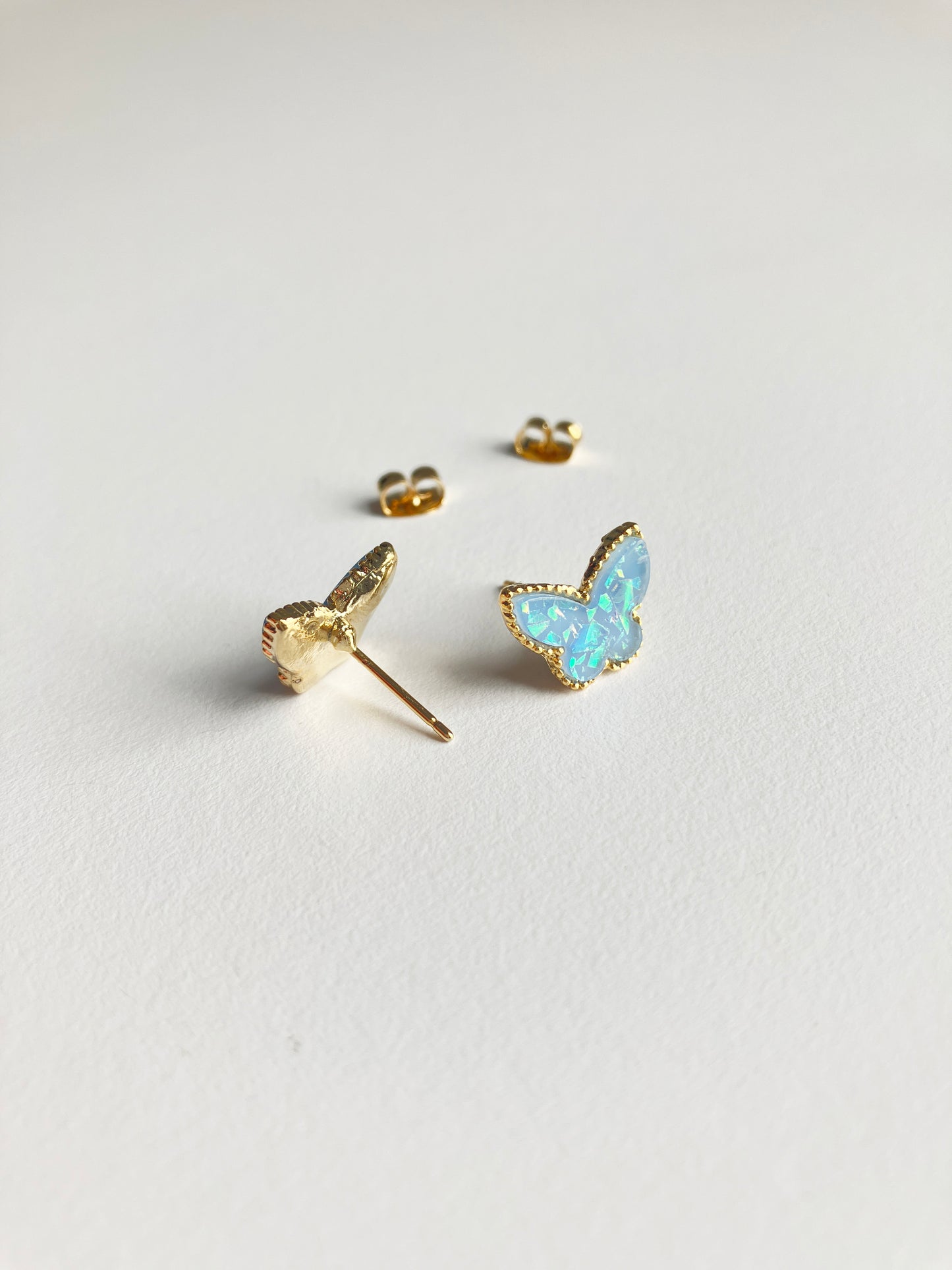 Blue Opal Butterfly Earrings