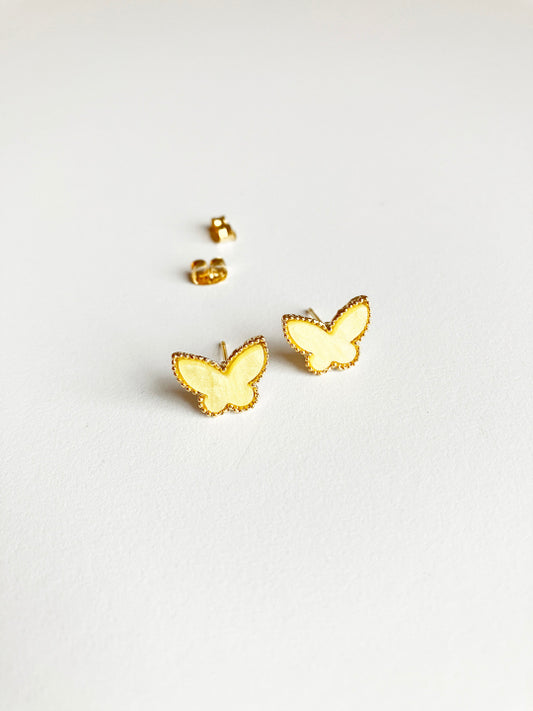 Buttercup Mother of Pearl Butterfly Earrings