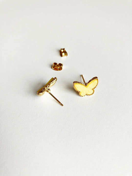 Buttercup Mother of Pearl Butterfly Earrings