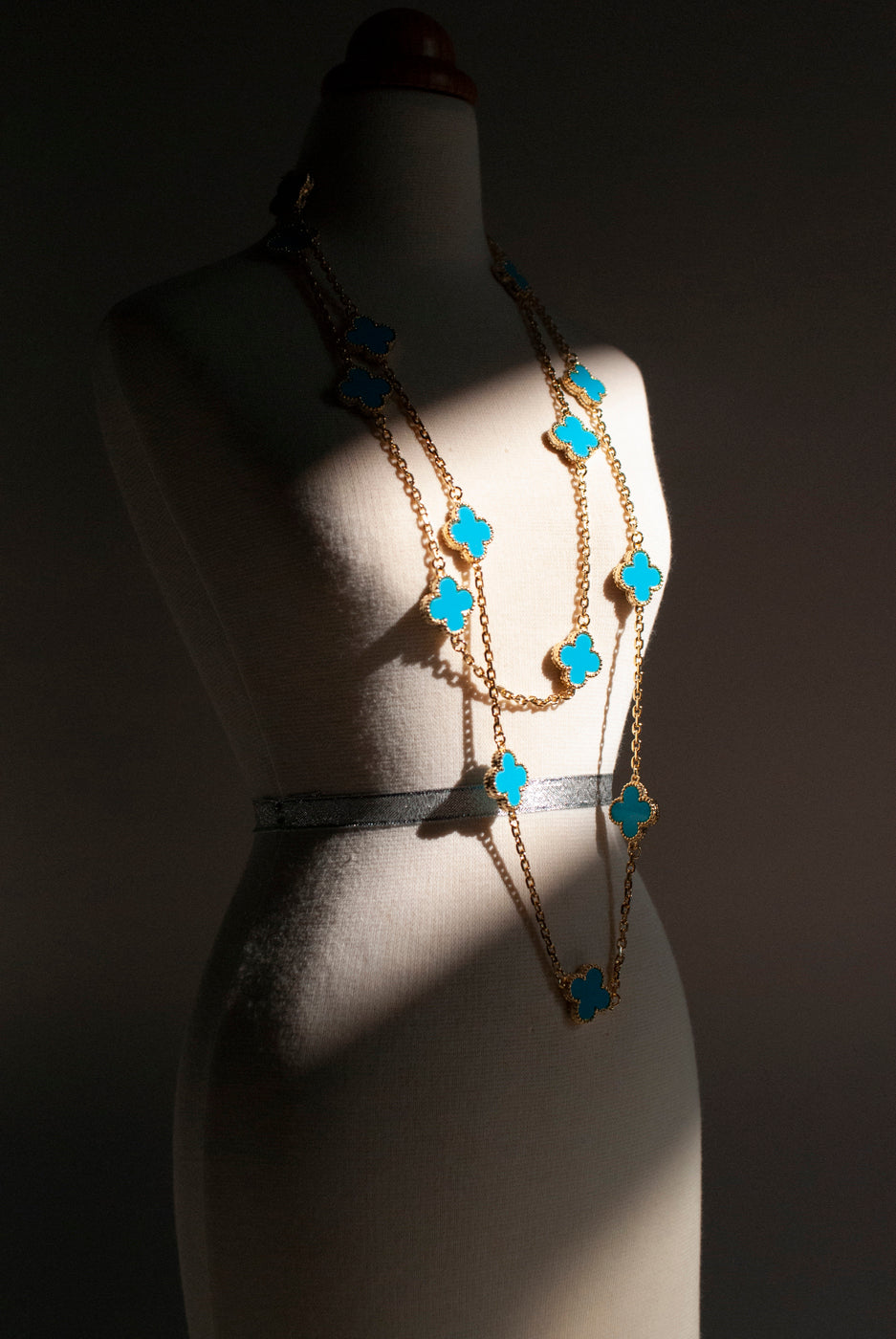 Adjustable 8.5" Turquoise Quatrefoil Bracelet