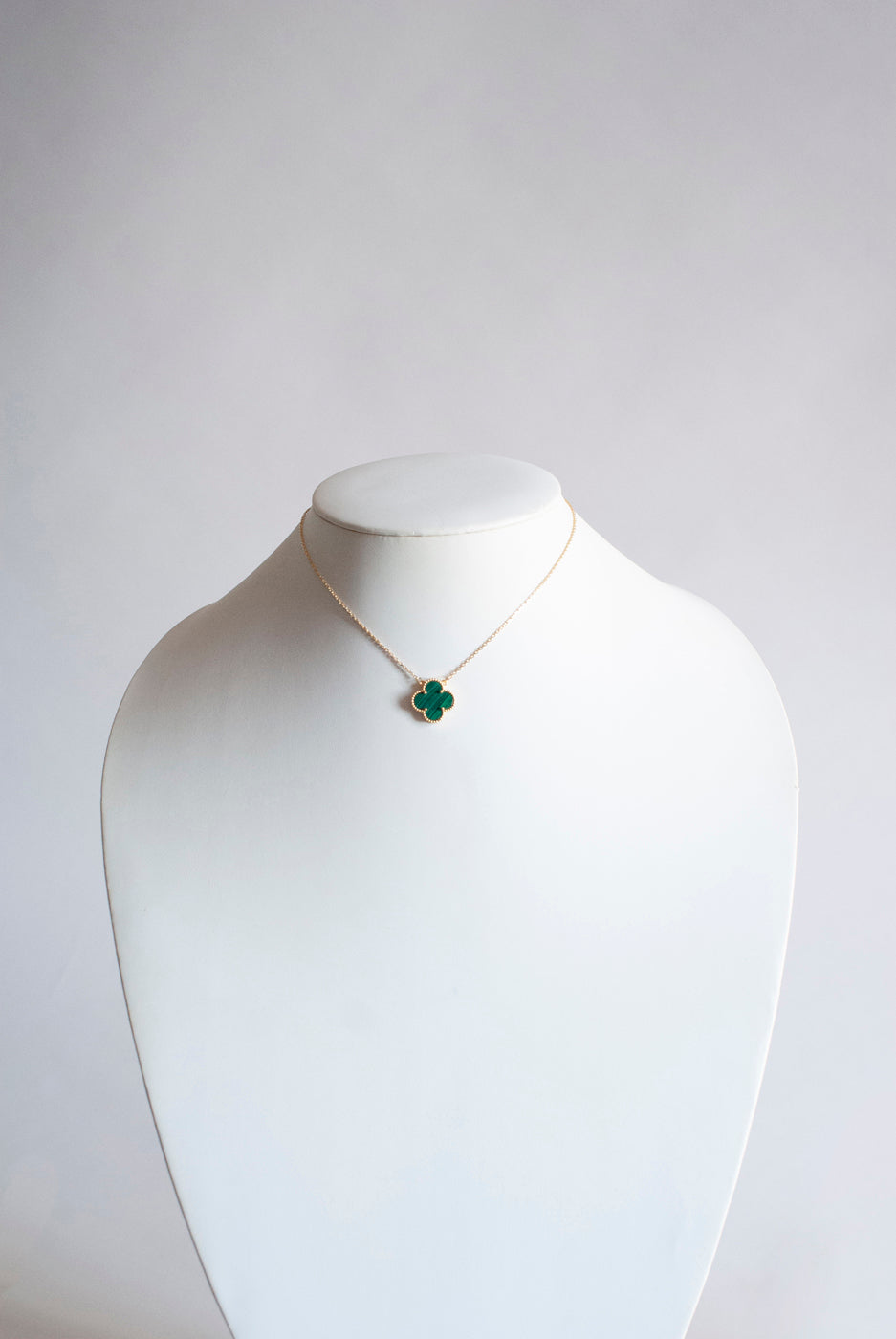 Adjustable Malachite Quatrefoil Motif Pendant