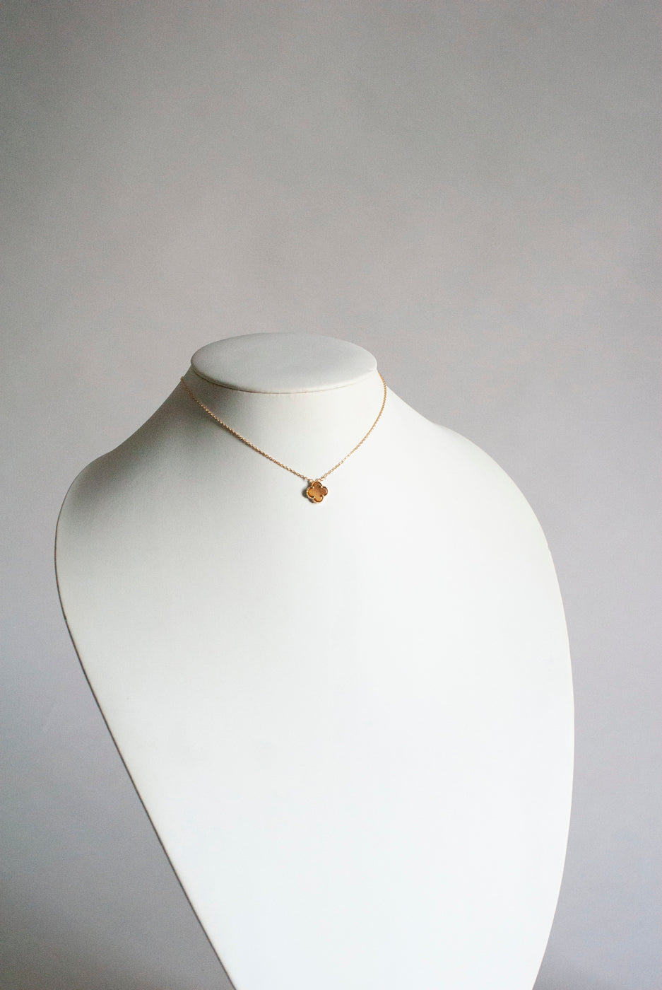 Adjustable Demi Tiger Eye Quatrefoil Motif Pendant