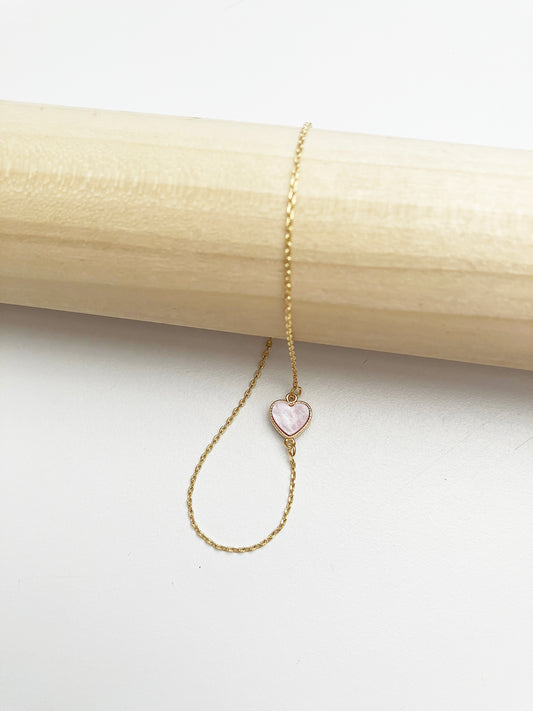 Candy Heart Bracelet in Lilac Mother of Pearl