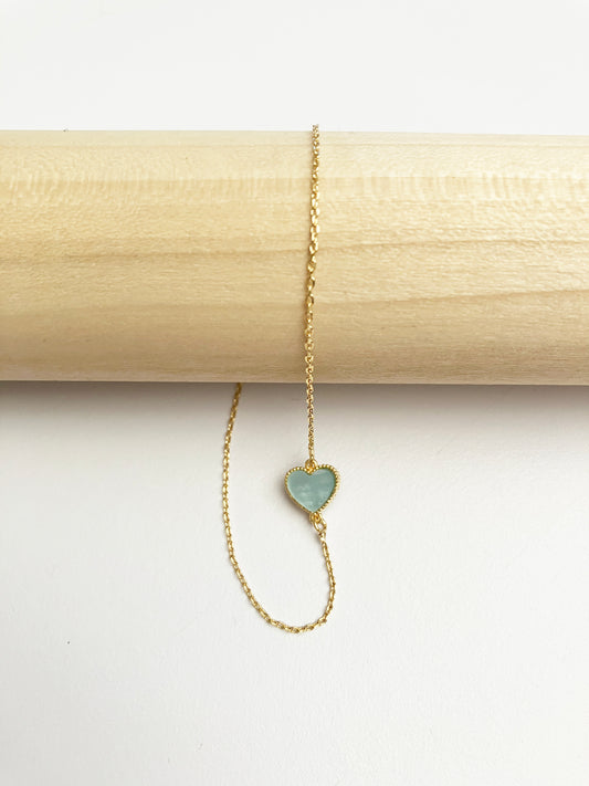 Candy Heart Bracelet in Mint Mother of Pearl
