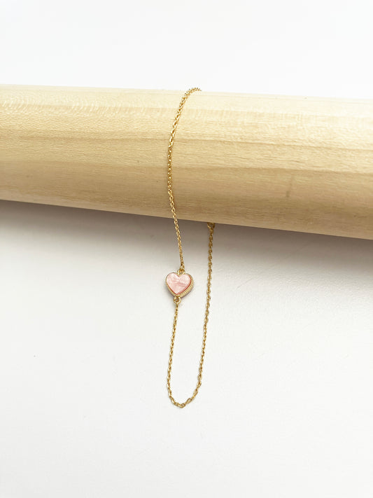 Candy Heart Bracelet in Pink Mother of Pearl