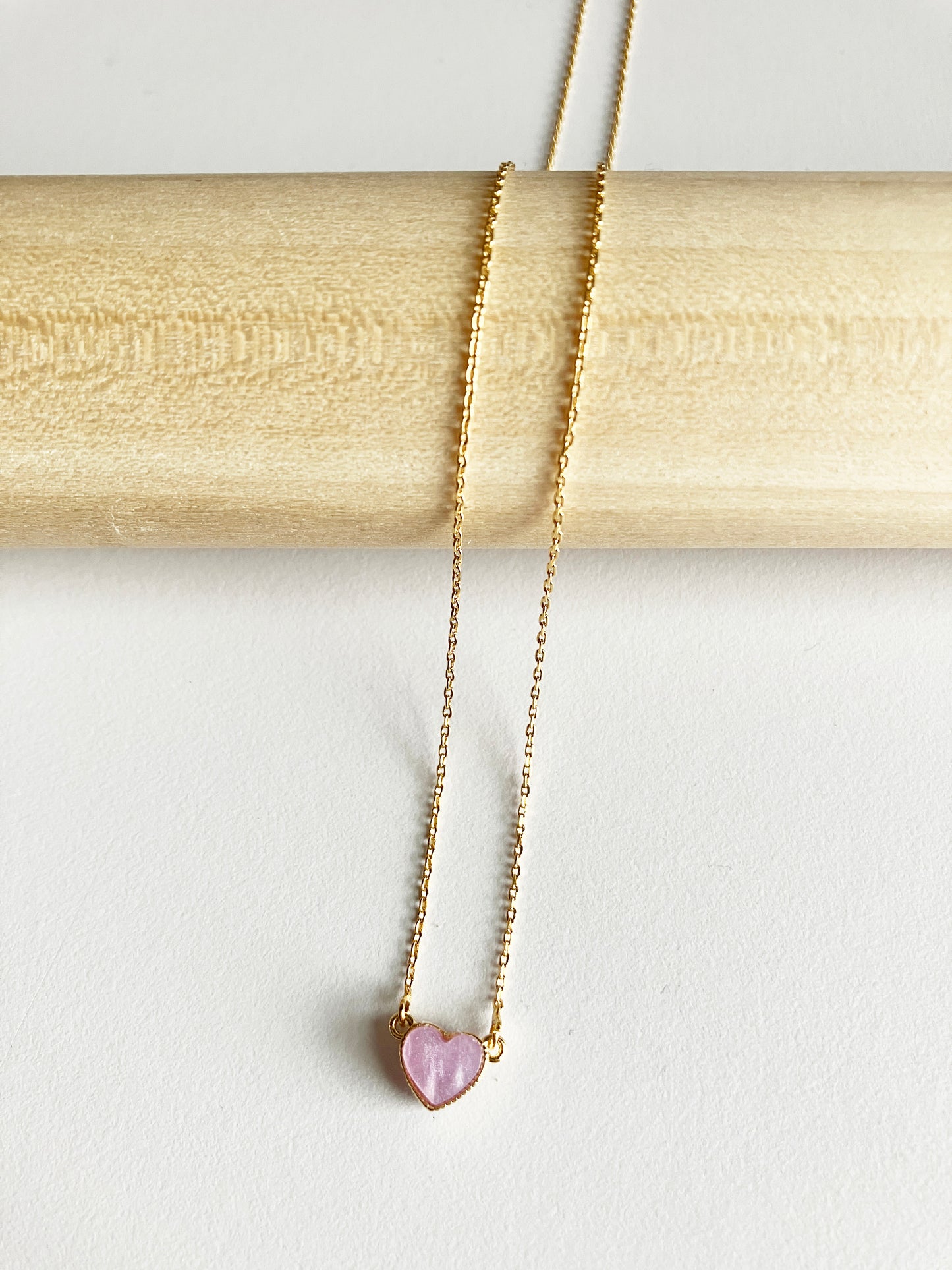 Candy Heart Necklace in Lilac Mother of Pearl