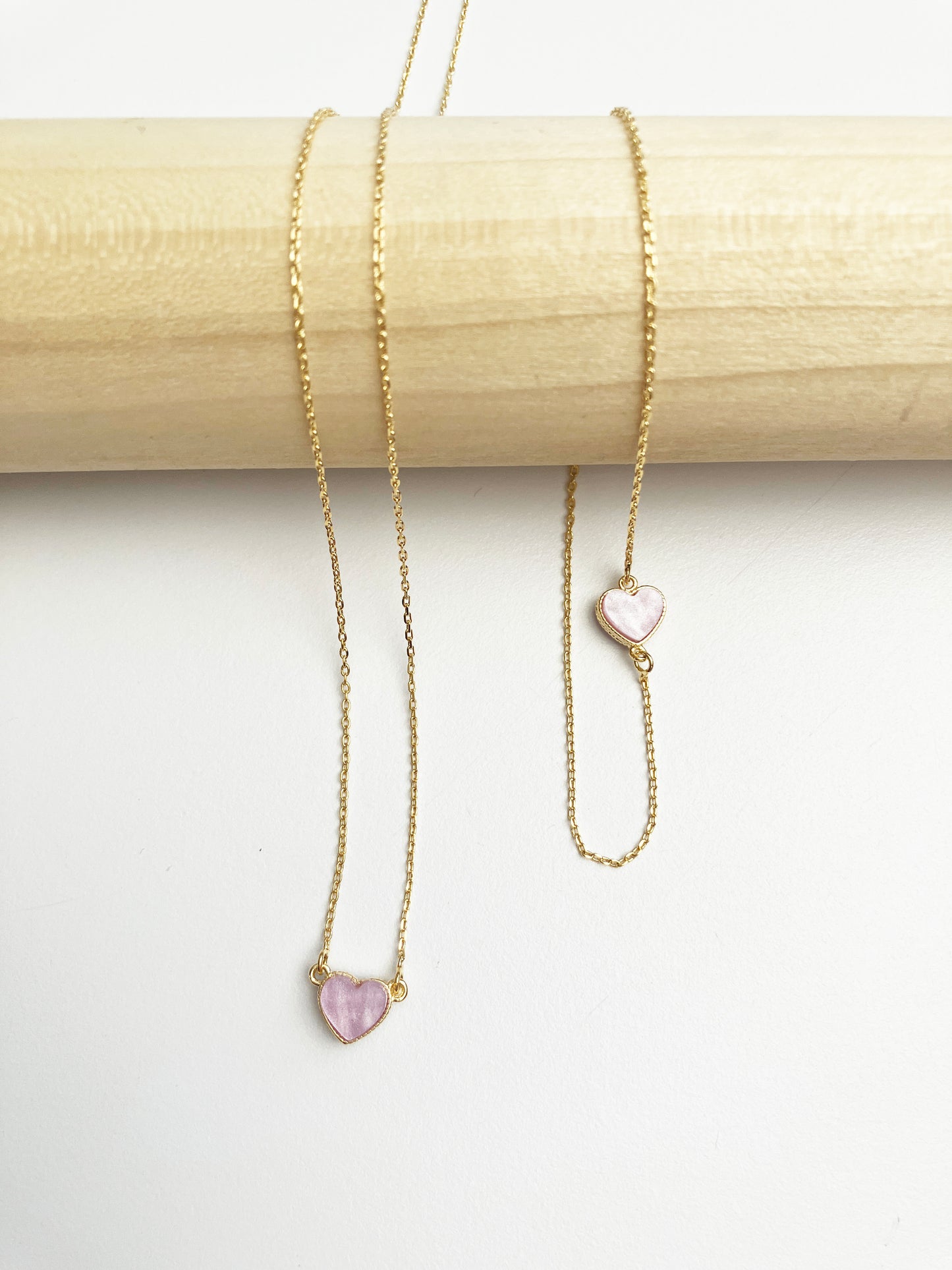 Candy Heart Necklace in Lilac Mother of Pearl