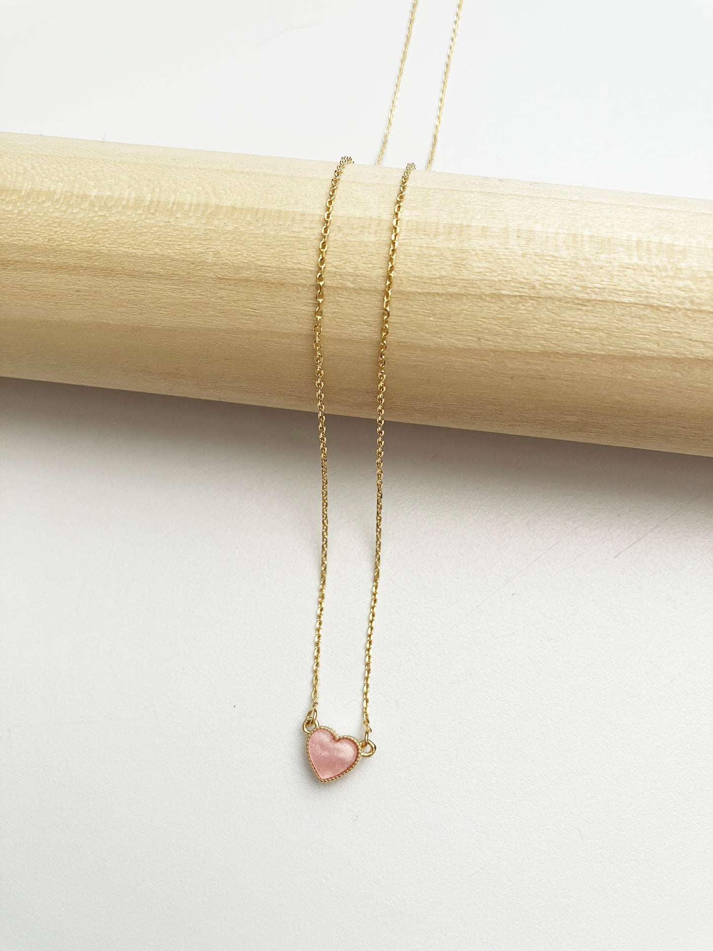 Candy Heart Necklace in Pink Mother of Pearl
